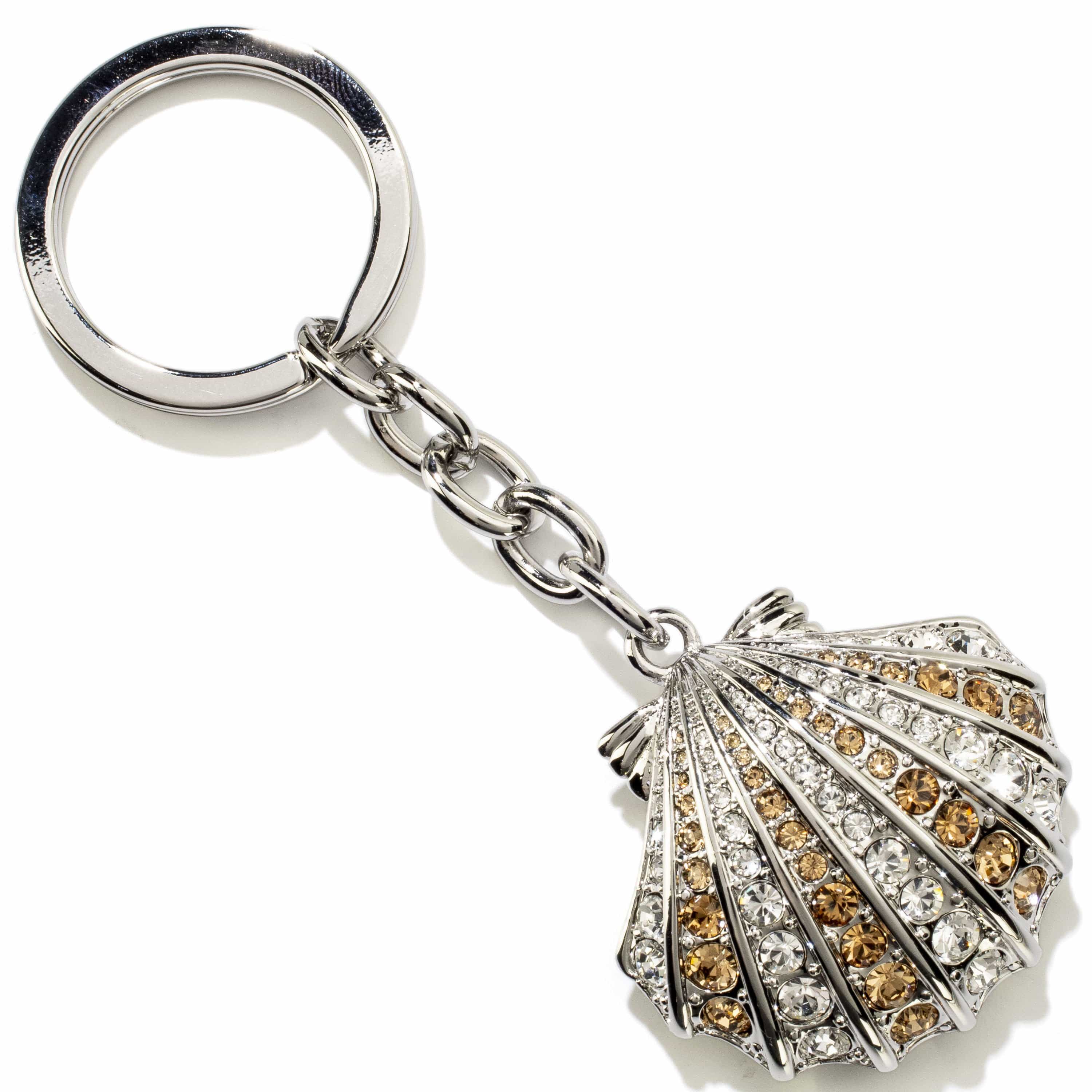 Kalifano Crystal Keychains Clamshell Keychain made with Swarovski Crystals SKC-093