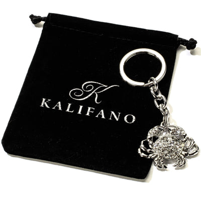 Kalifano Crystal Keychains Crab Keychain made with Swarovski Crystals SKC-124