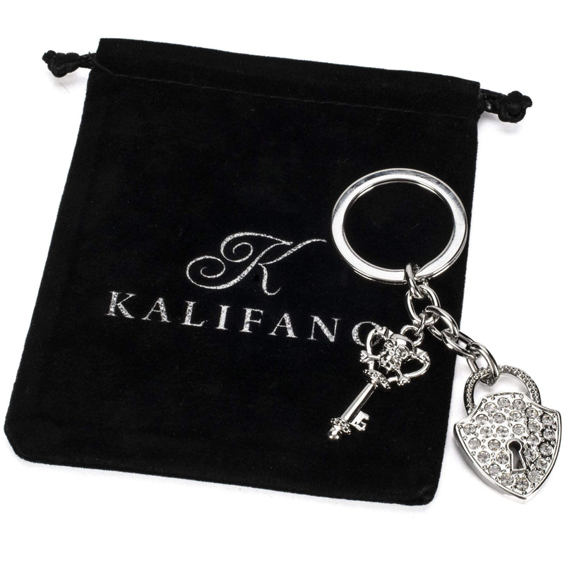 Kalifano Crystal Keychains Crystals Key & Lock Keychain made with Swarovski Crystals SKC-178
