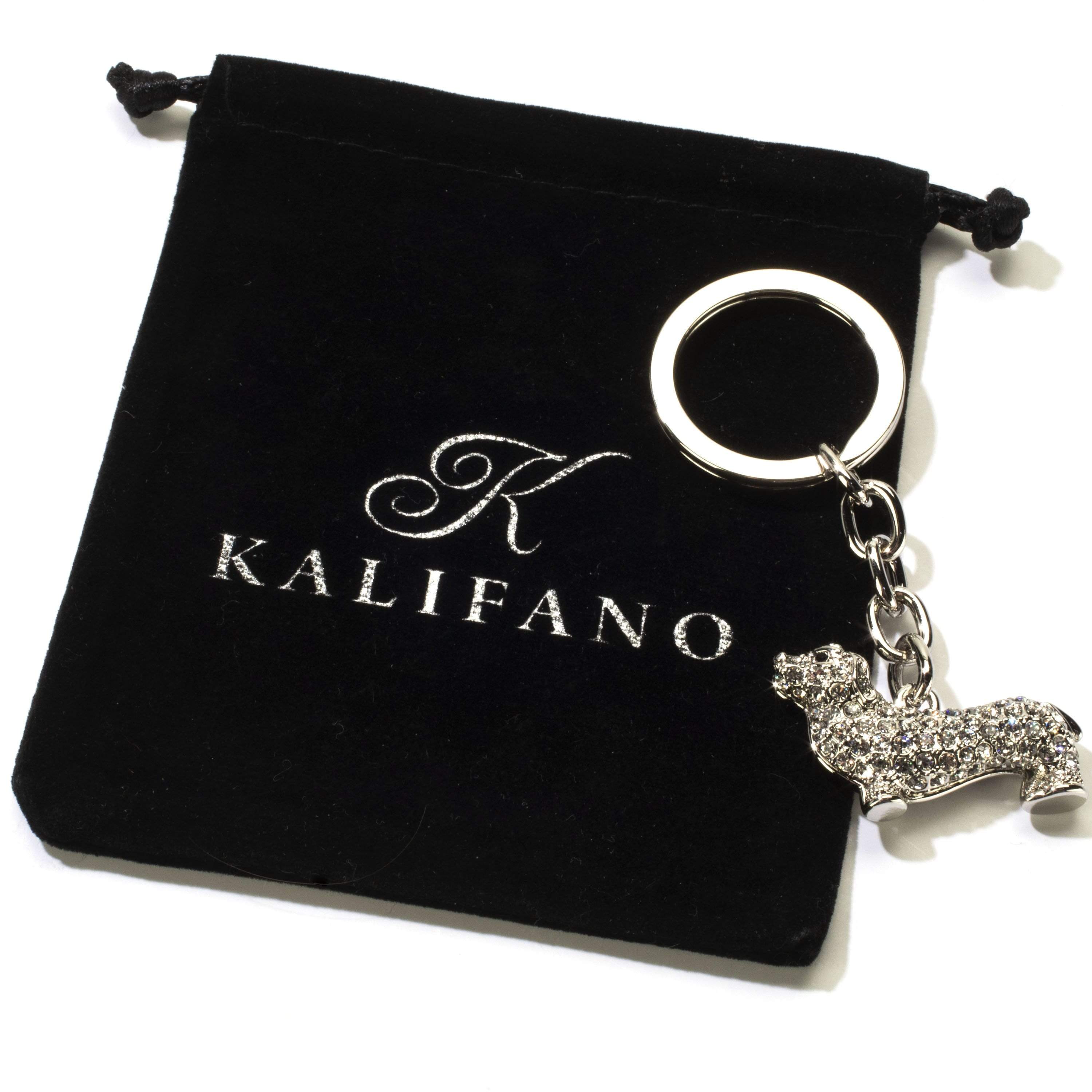 Kalifano Crystal Keychains Dachshund Keychain made with Swarovski Crystals SKC-071