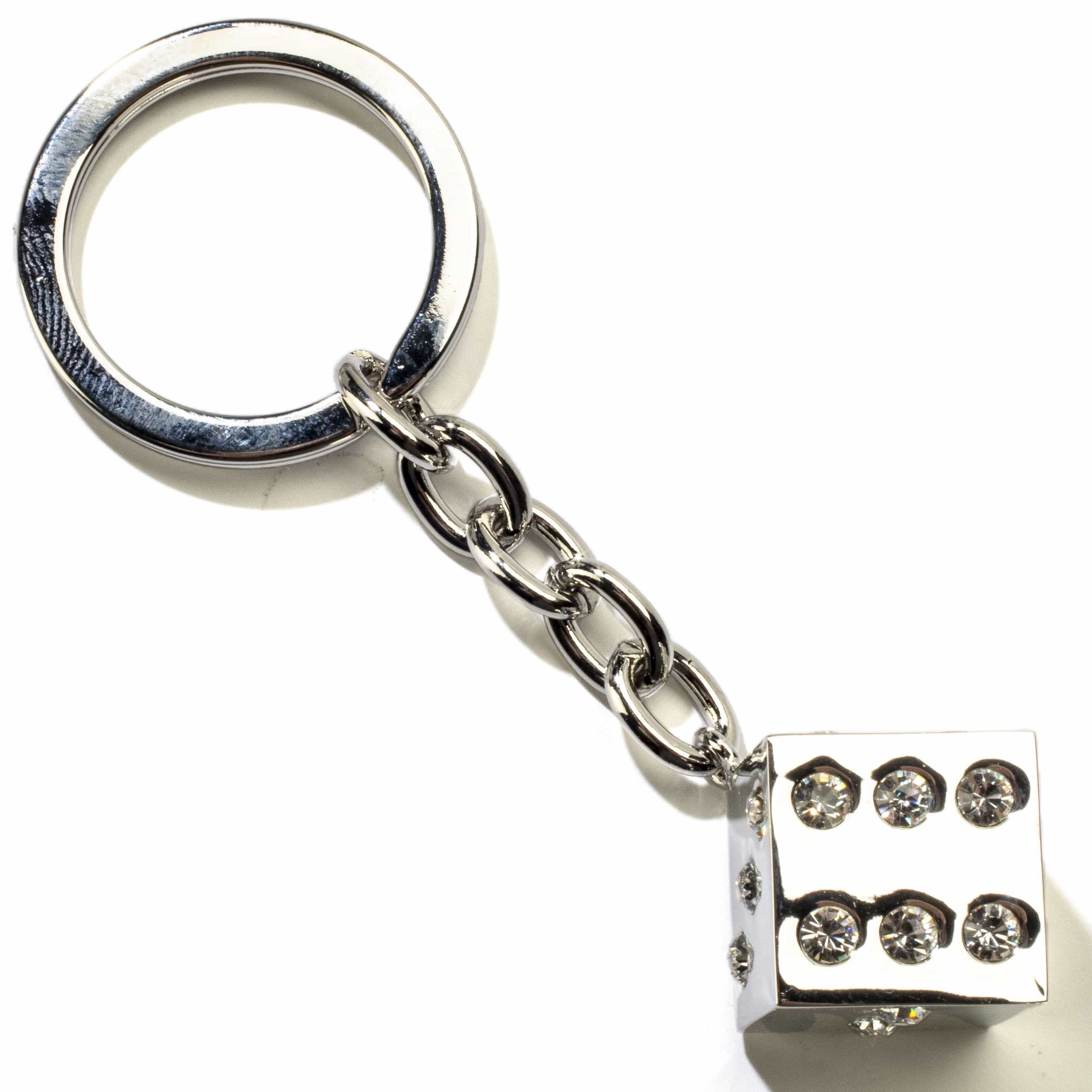 Kalifano Crystal Keychains Dice Keychain made with Swarovski Crystals SKC-062