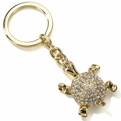 Kalifano Crystal Keychains Gold Turtle Keychain made with Swarovski Crystals SKC-136