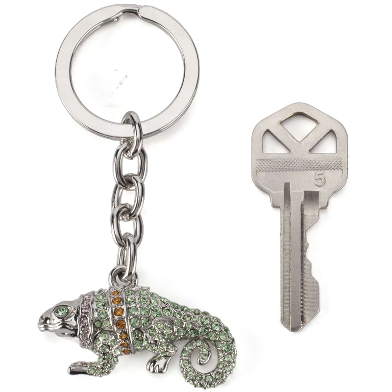Kalifano Crystal Keychains Peridot Iguana Keychain made with Swarovski Crystals SKC-153