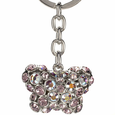 Kalifano Crystal Keychains Pink Butterfly Keychain made with Swarovski Crystals SKC-049