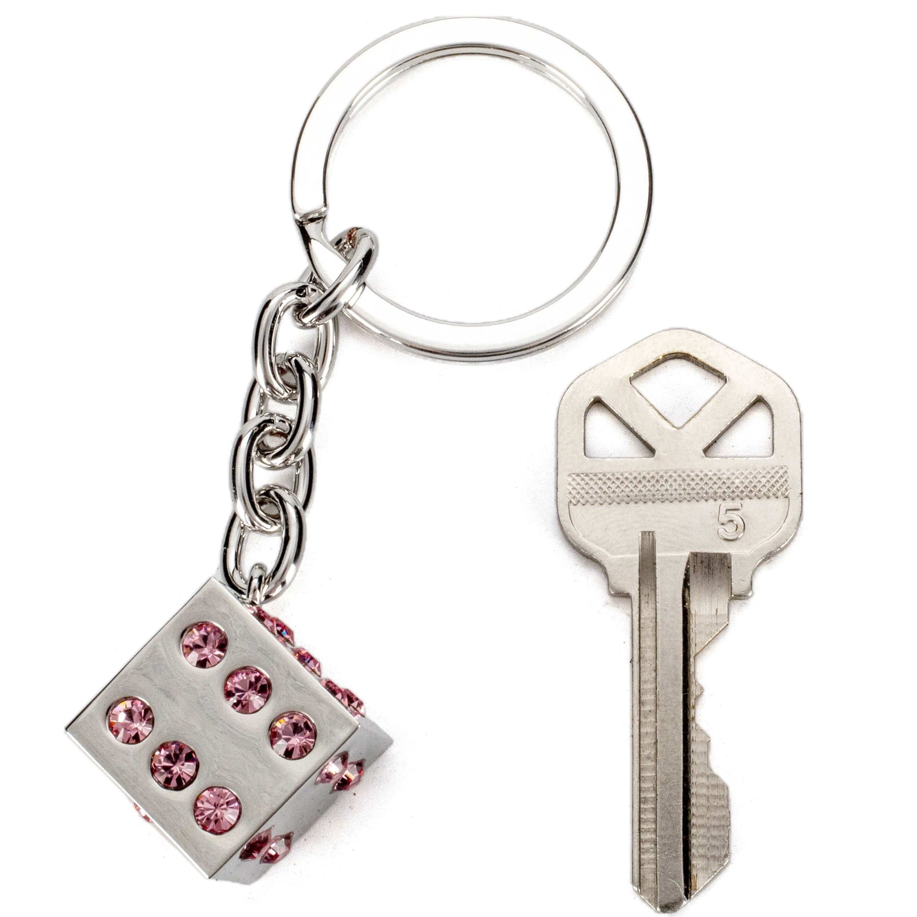 Pink Dice Keychain made with Swarovski Crystals – KALIFANO