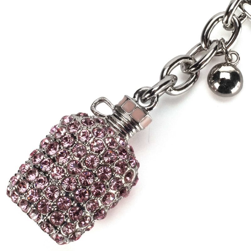 Kalifano Crystal Keychains Rose Bottle Keychain made with Swarovski Crystals SKC-082