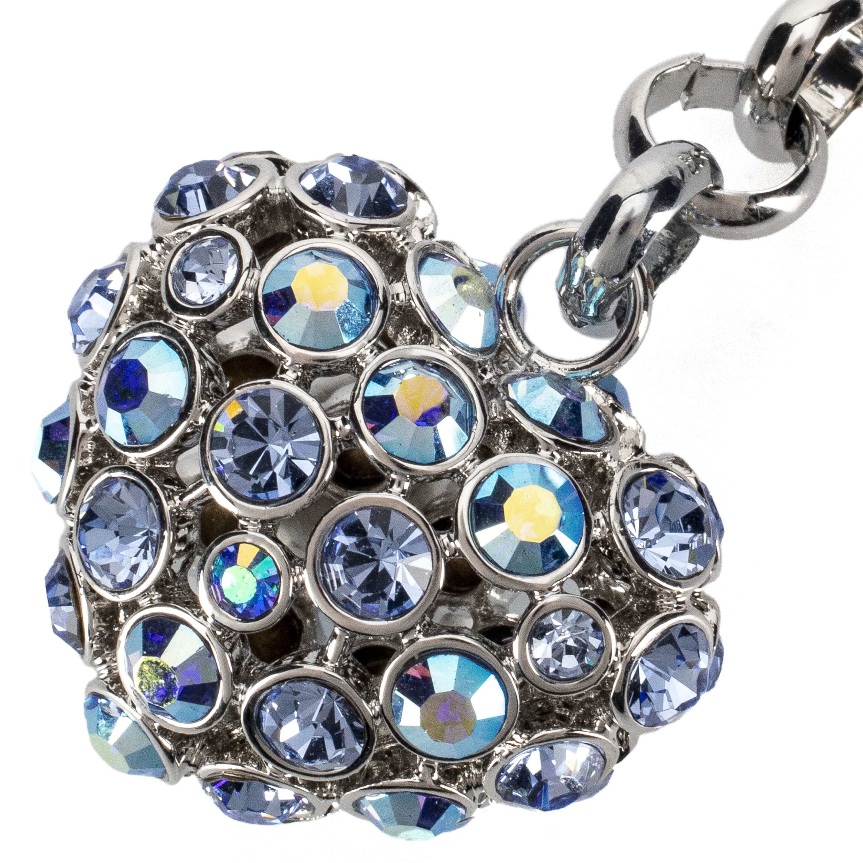 Kalifano Crystal Keychains Sapphire Heart Keychain made with Swarovski Crystals SKC-048