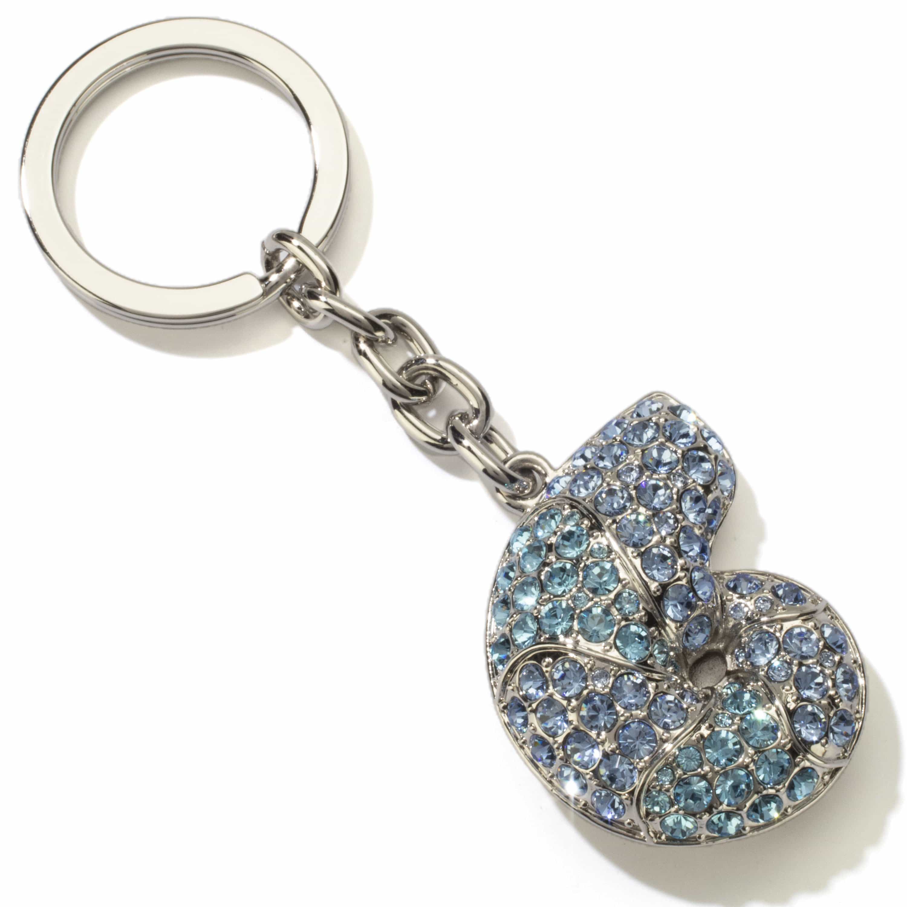 Kalifano Crystal Keychains Sapphire Seashell Keychain made with Swarovski Crystals SKC-128
