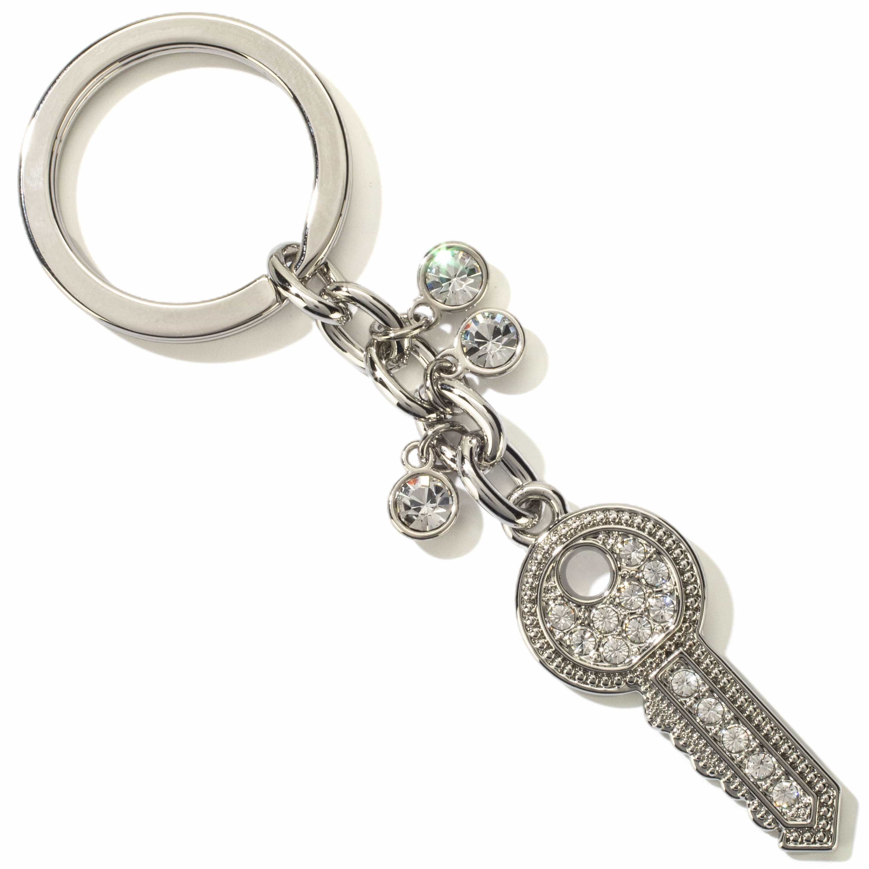 Kalifano Crystal Keychains Silver Key One Keychain made with Swarovski Crystals SKC-137
