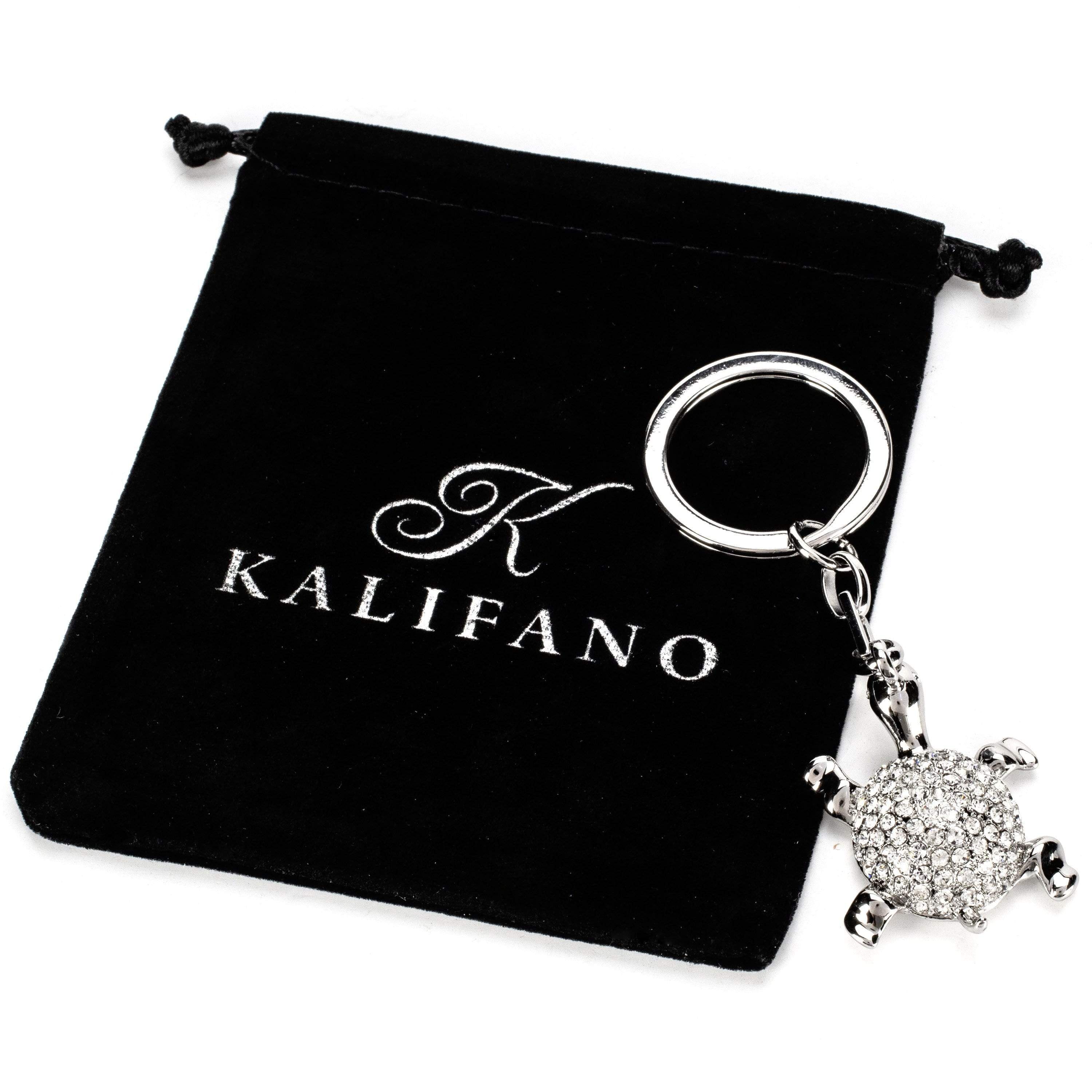 Kalifano Crystal Keychains Turtle Keychain made with Swarovski Crystals SKC-018