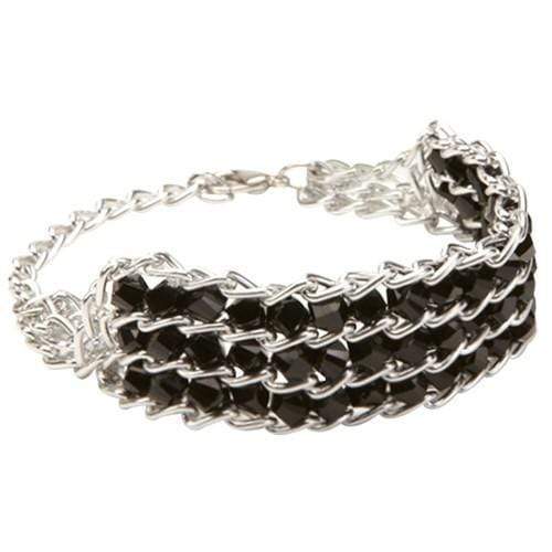 Kalifano Fabulous Chain Bracelets FCB-JET - Fabulous Crystal Bracelet - Jet FCB-JET
