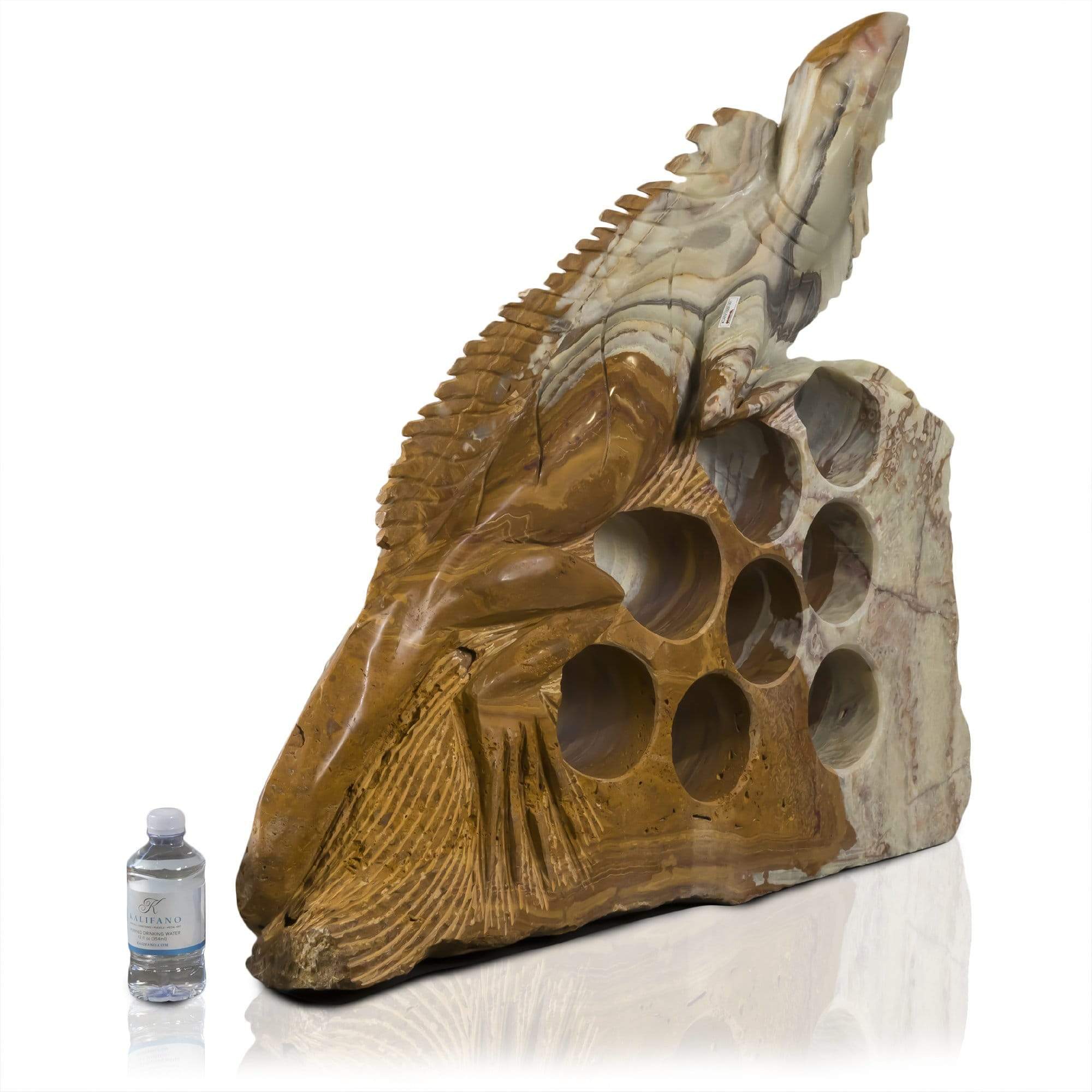 Kalifano Fossils & Minerals CARV10000.001 - Iguana Carving Onyx - Mexico CARV10000.001