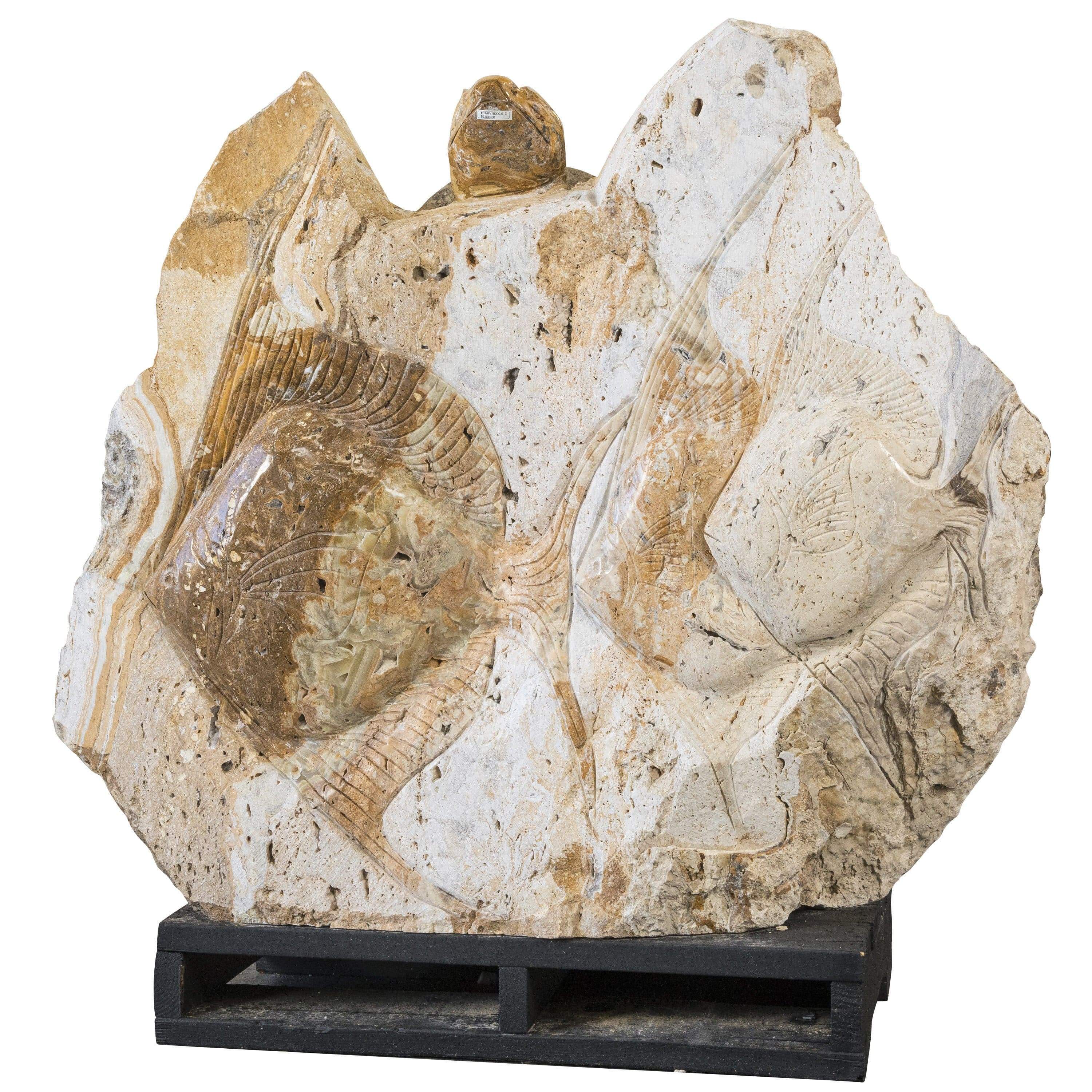 Kalifano Fossils & Minerals CARV18000.013 - Sea Turtle Onyx Carving - Mexico CARV18000.013