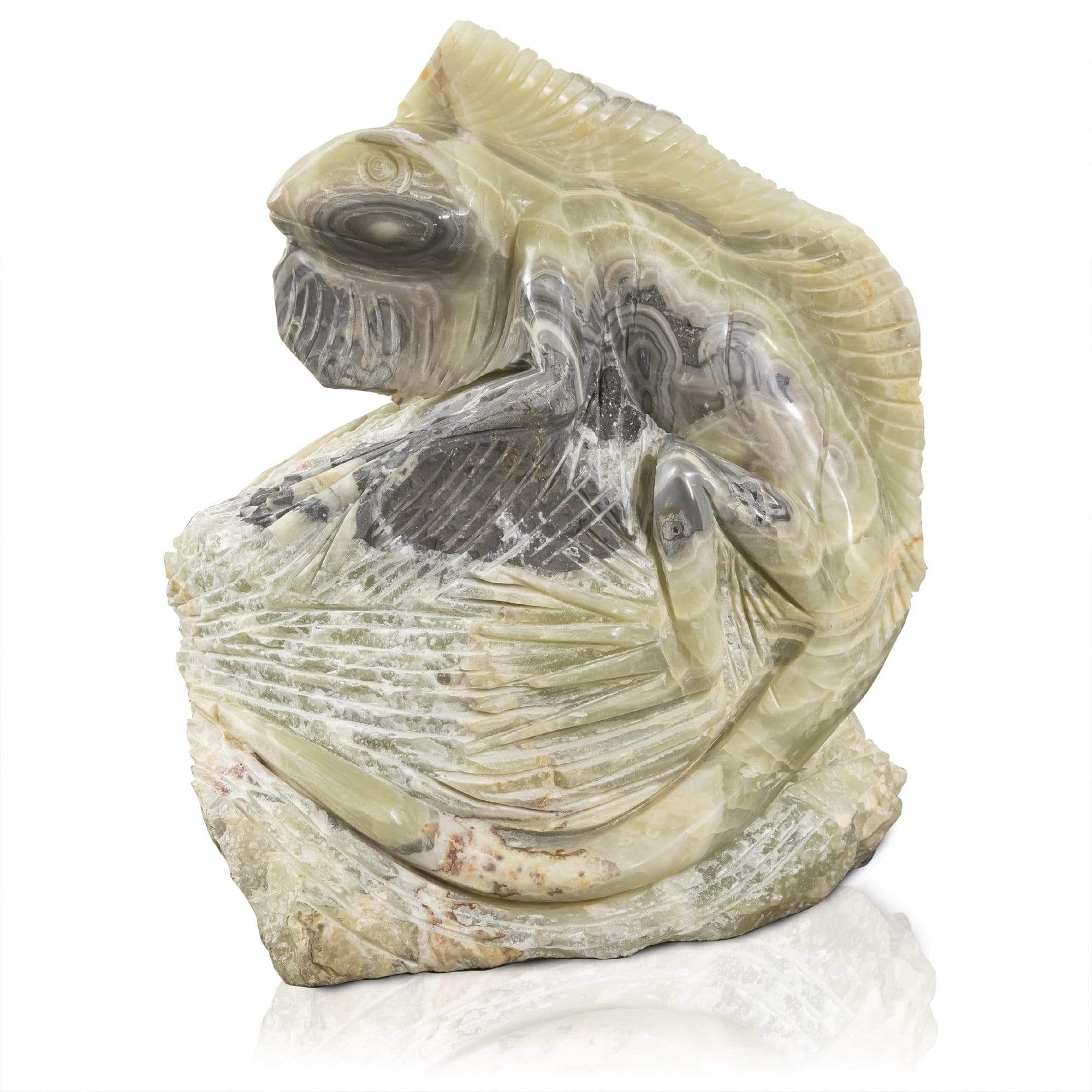 Kalifano Fossils & Minerals CARV8000.006 - Iguana Carving Onyx - Mexico CARV8000.006