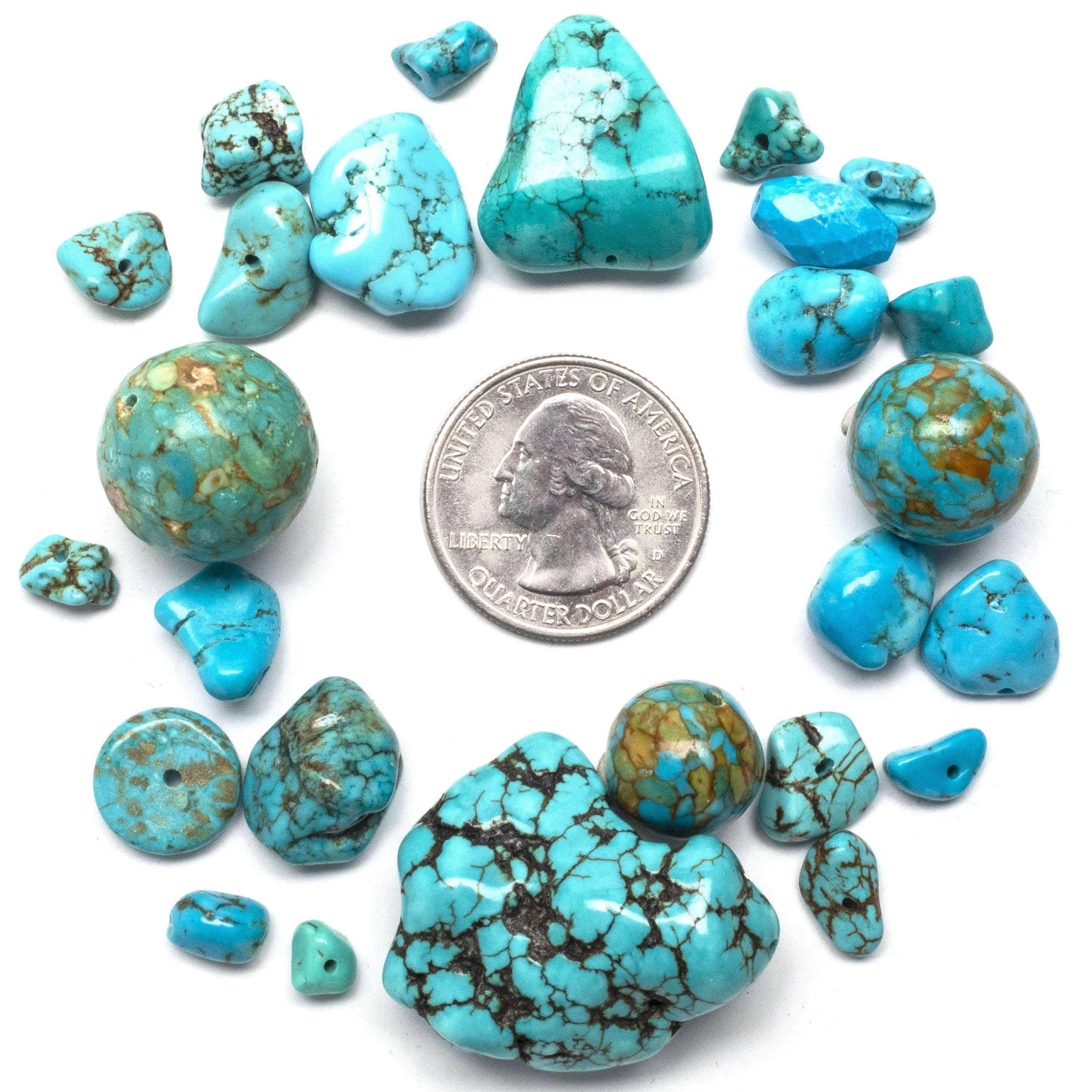 Kalifano Fossils & Minerals Genuine Howlite Turquoise Nugget TQ39