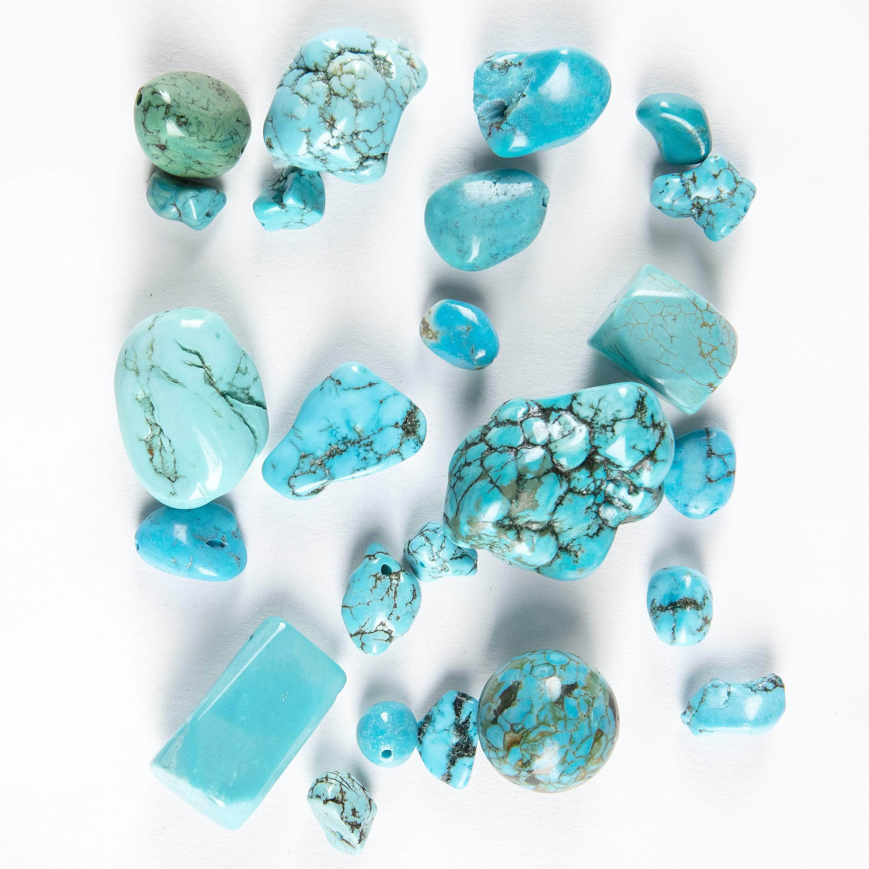 Kalifano Fossils & Minerals Howlite Turquoise Mixed Gemstone Bag 500TQ