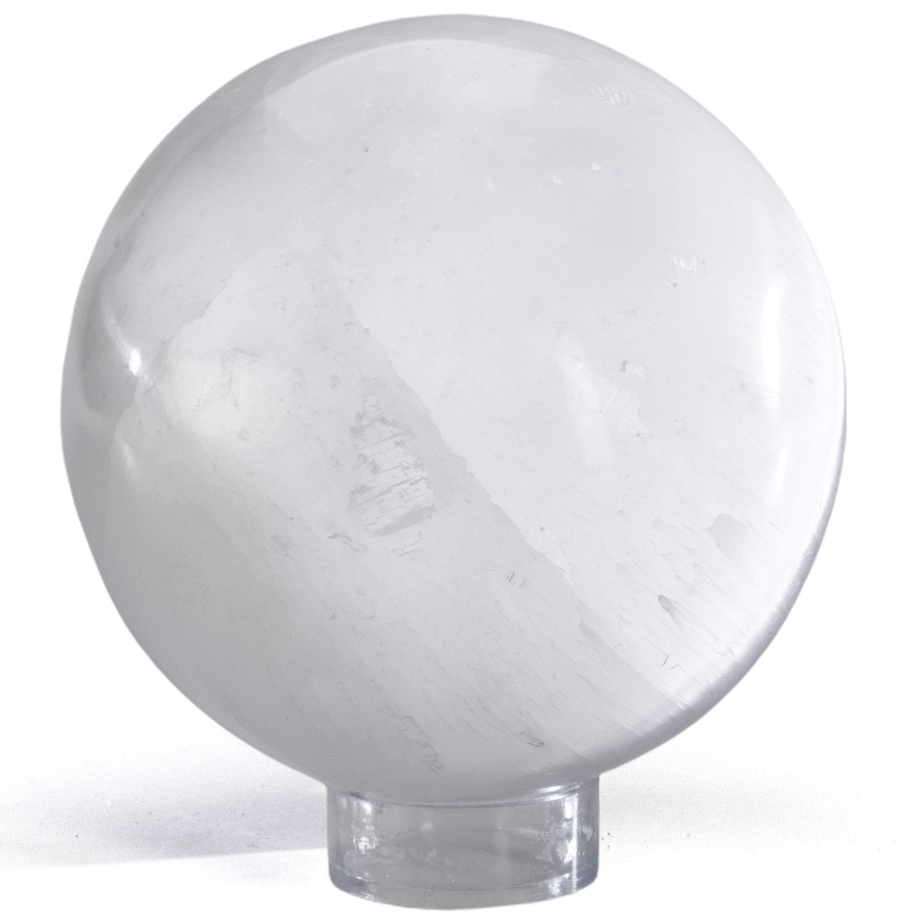 Kalifano Fossils & Minerals SS100-WH - White Selenite Sphere- 4 in. - Morocco SS100-WH