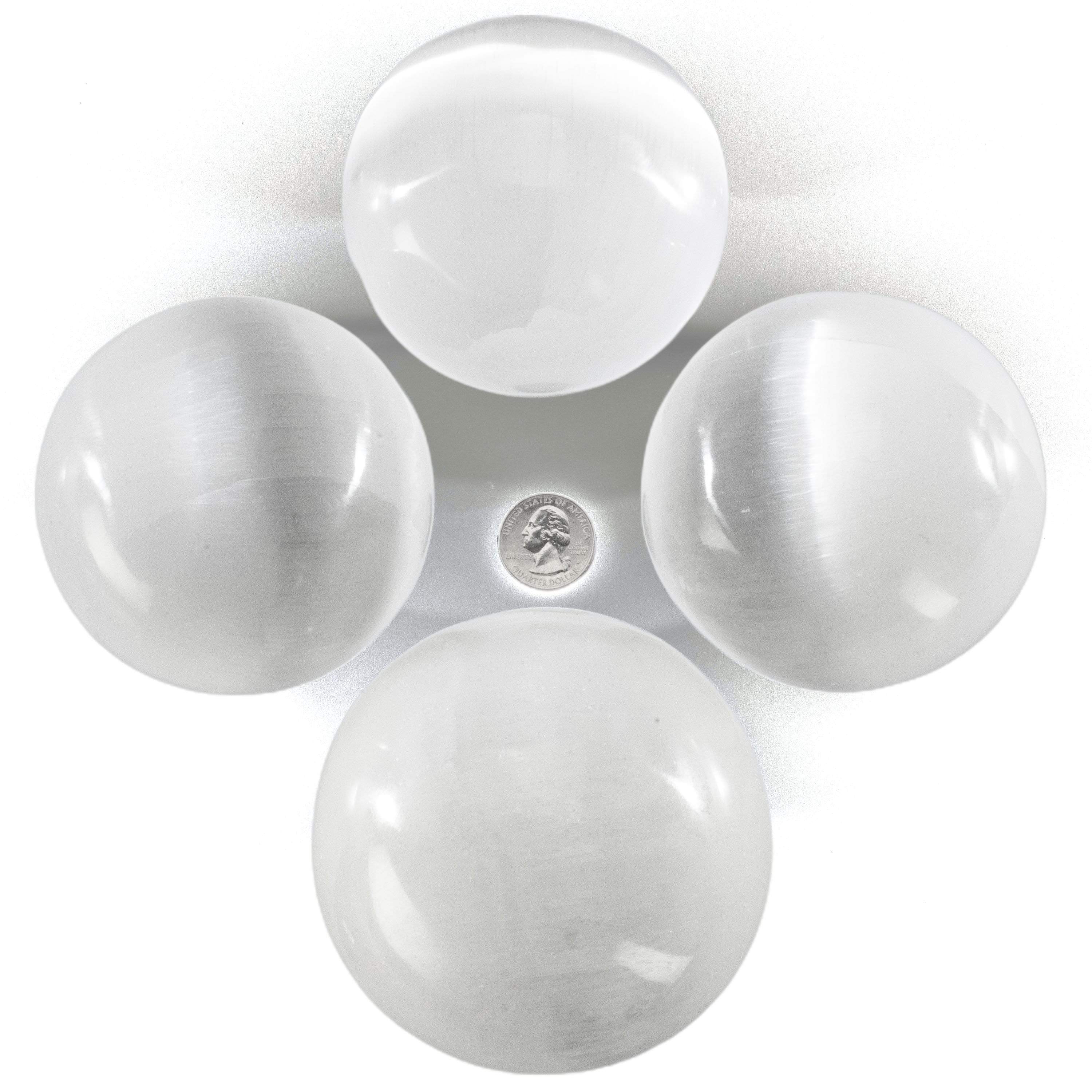 Kalifano Fossils & Minerals SS100-WH - White Selenite Sphere- 4 in. - Morocco SS100-WH