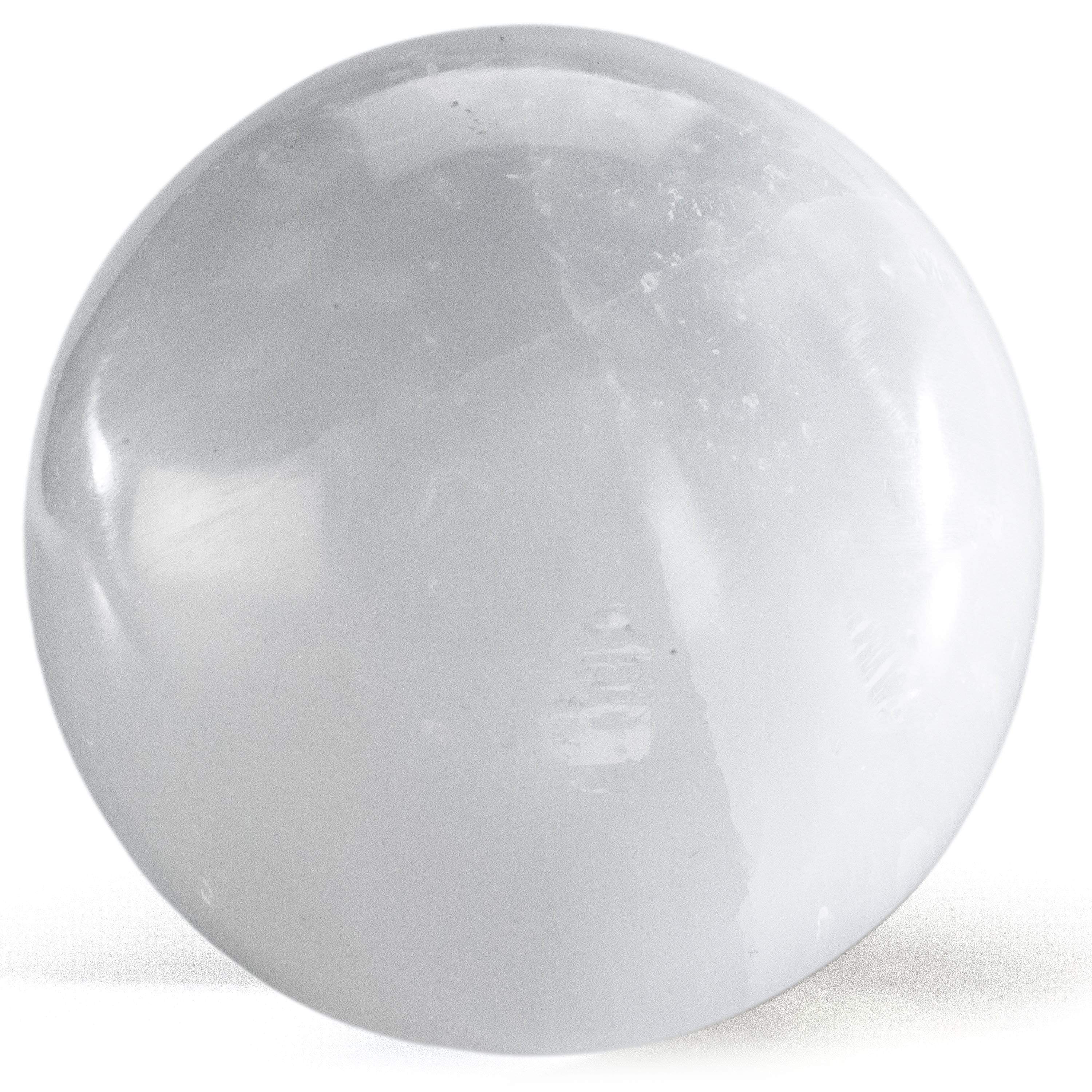 Kalifano Fossils & Minerals SS100-WH - White Selenite Sphere- 4 in. - Morocco SS100-WH