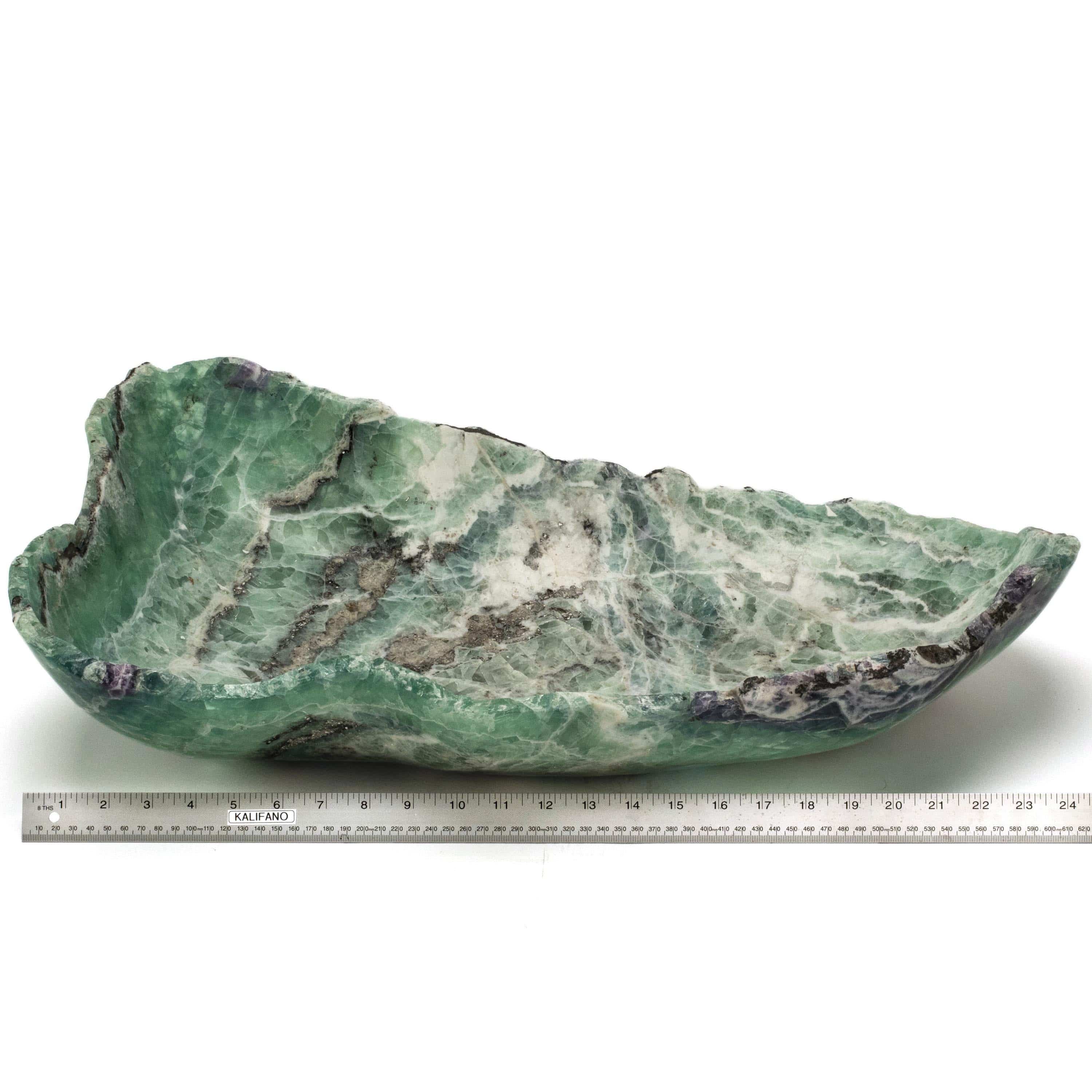 KALIFANO Gemstone Bowls Natural Green Fluorite Bowl 25" BFL10000.002