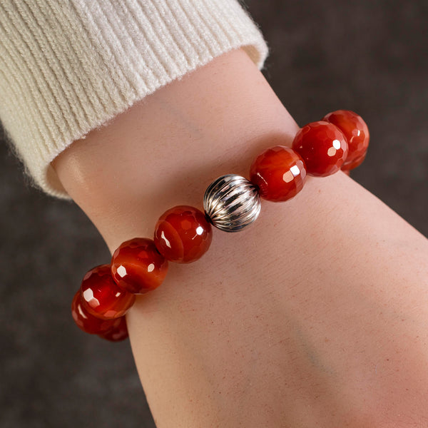 Buy SHRRIYA DIVINE Stone 8 mm Red Carnelian Charm Round Beads Reiki Healing  Crystal Gemstone Bracelet for Action and Confidence Unisex at Amazon.in