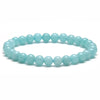 Natural Blue Amazonite 6mm Gemstone Bead Elastic Bracelet