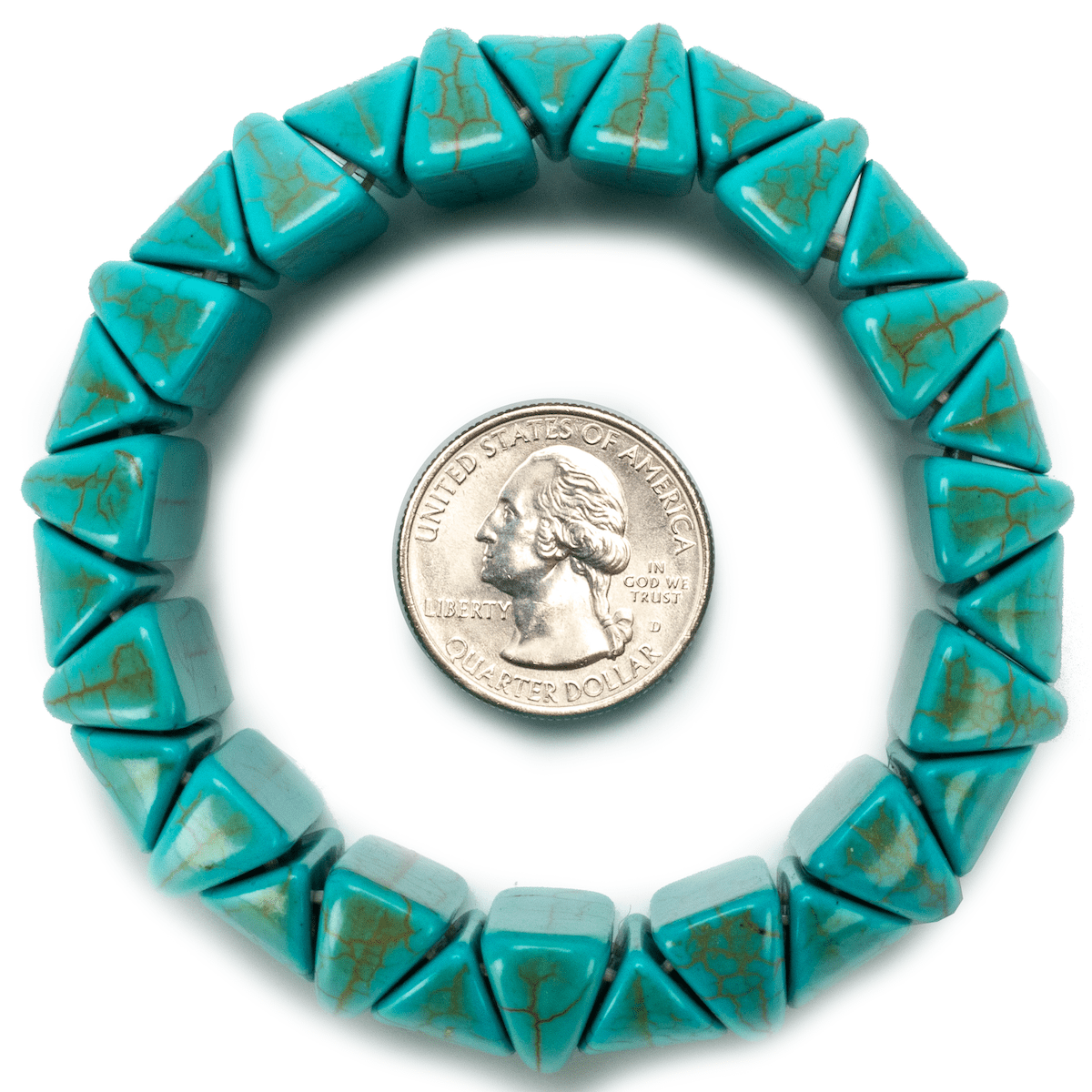Kalifano Gemstone Bracelets Turquoise Gemstone Elastic Bracelet RED-BGP-012