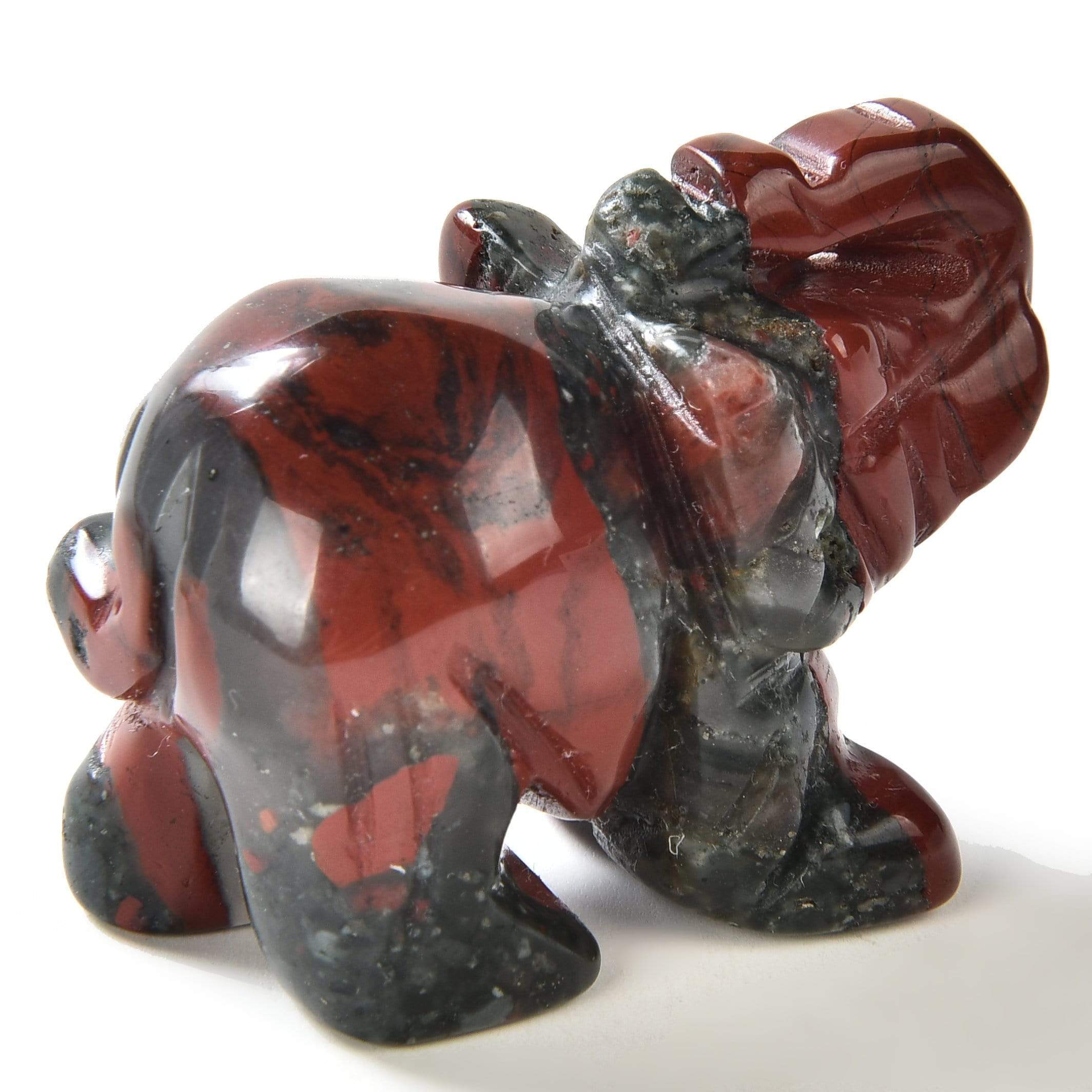 Bloodstone Elephant 1.5" Natural Gemstone Carving