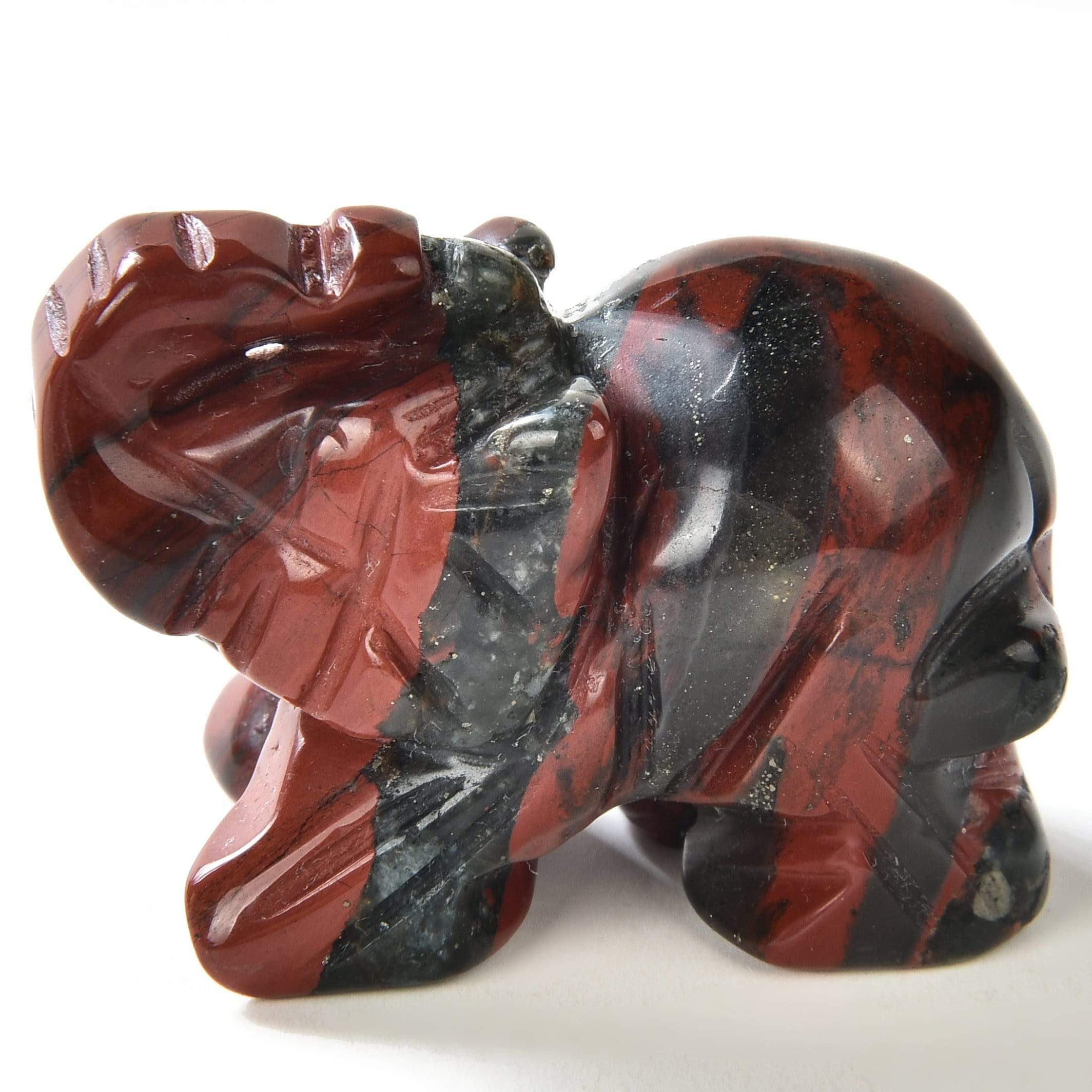 Bloodstone Elephant 1.5" Natural Gemstone Carving