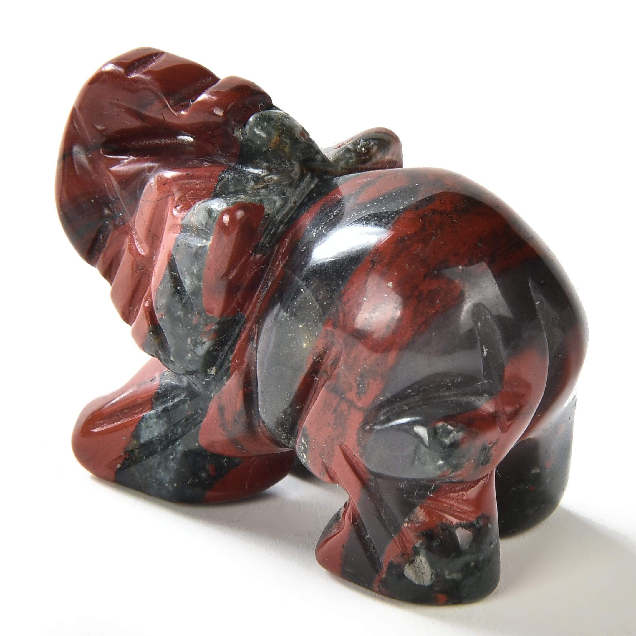 Bloodstone Elephant 1.5" Natural Gemstone Carving