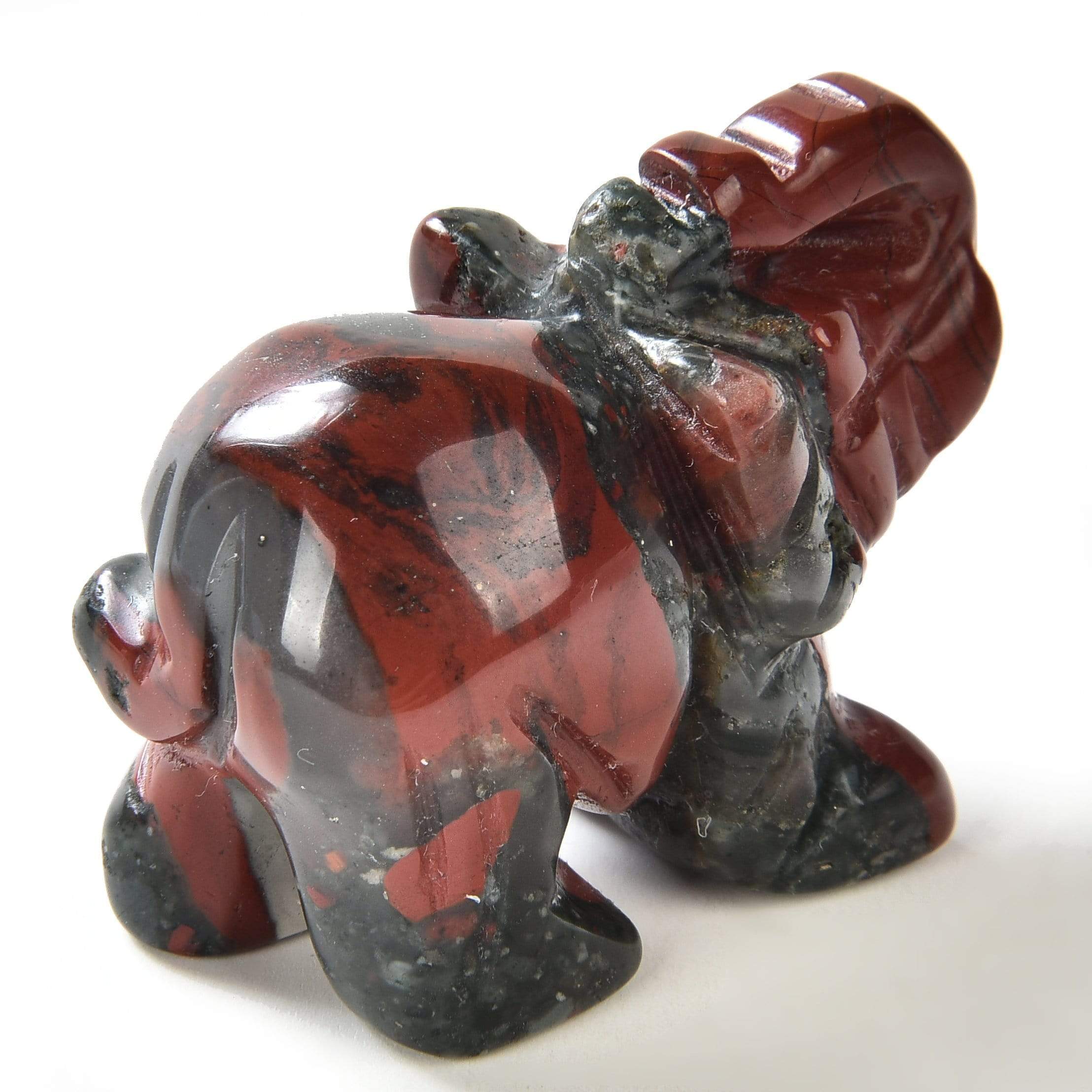 Bloodstone Elephant 1.5" Natural Gemstone Carving