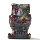 Bloodstone Owl  2'' Natural Gemstone Carving