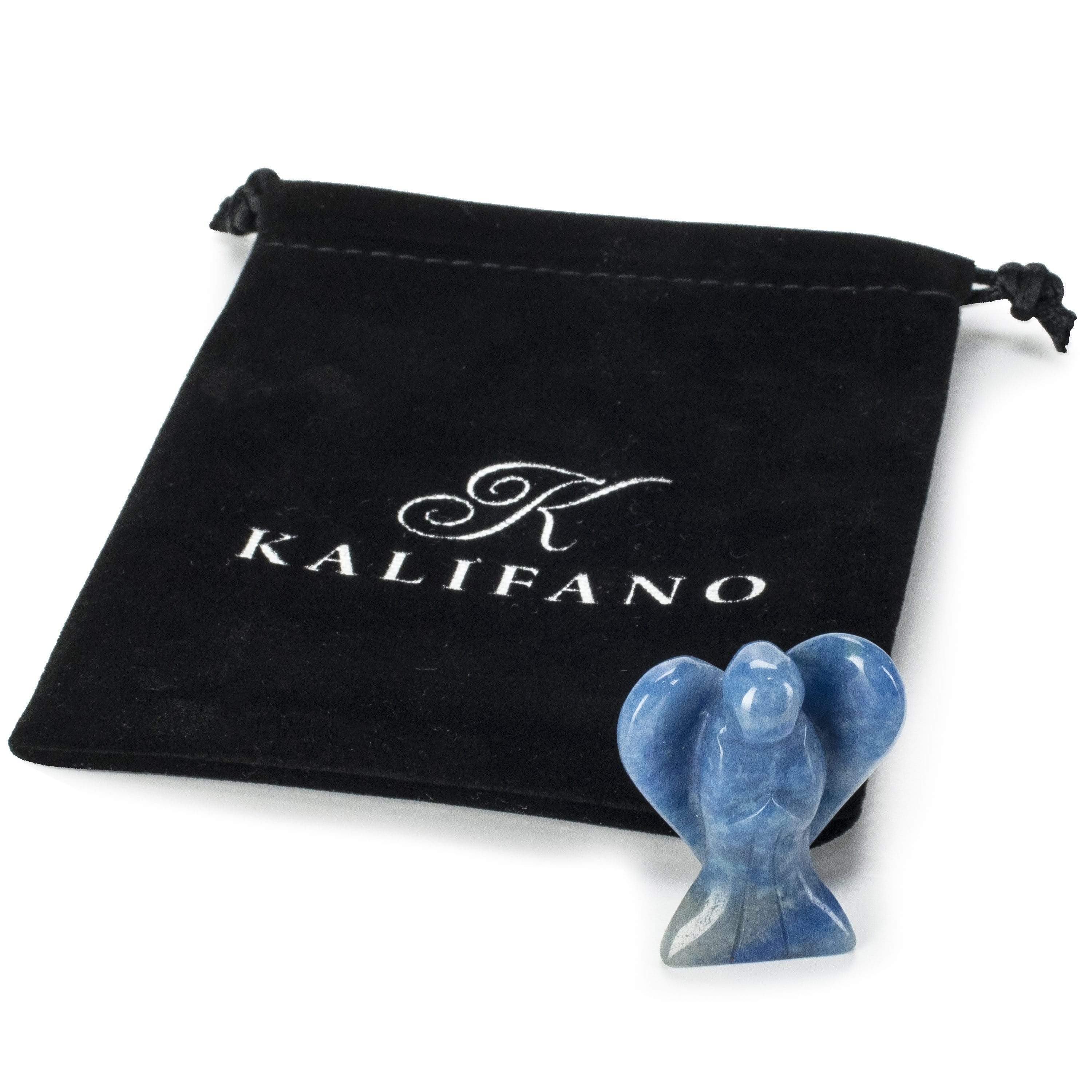 Kalifano Gemstone Carvings Blue Aventurine Angel Small Gemstone Carving CV7-A-BA