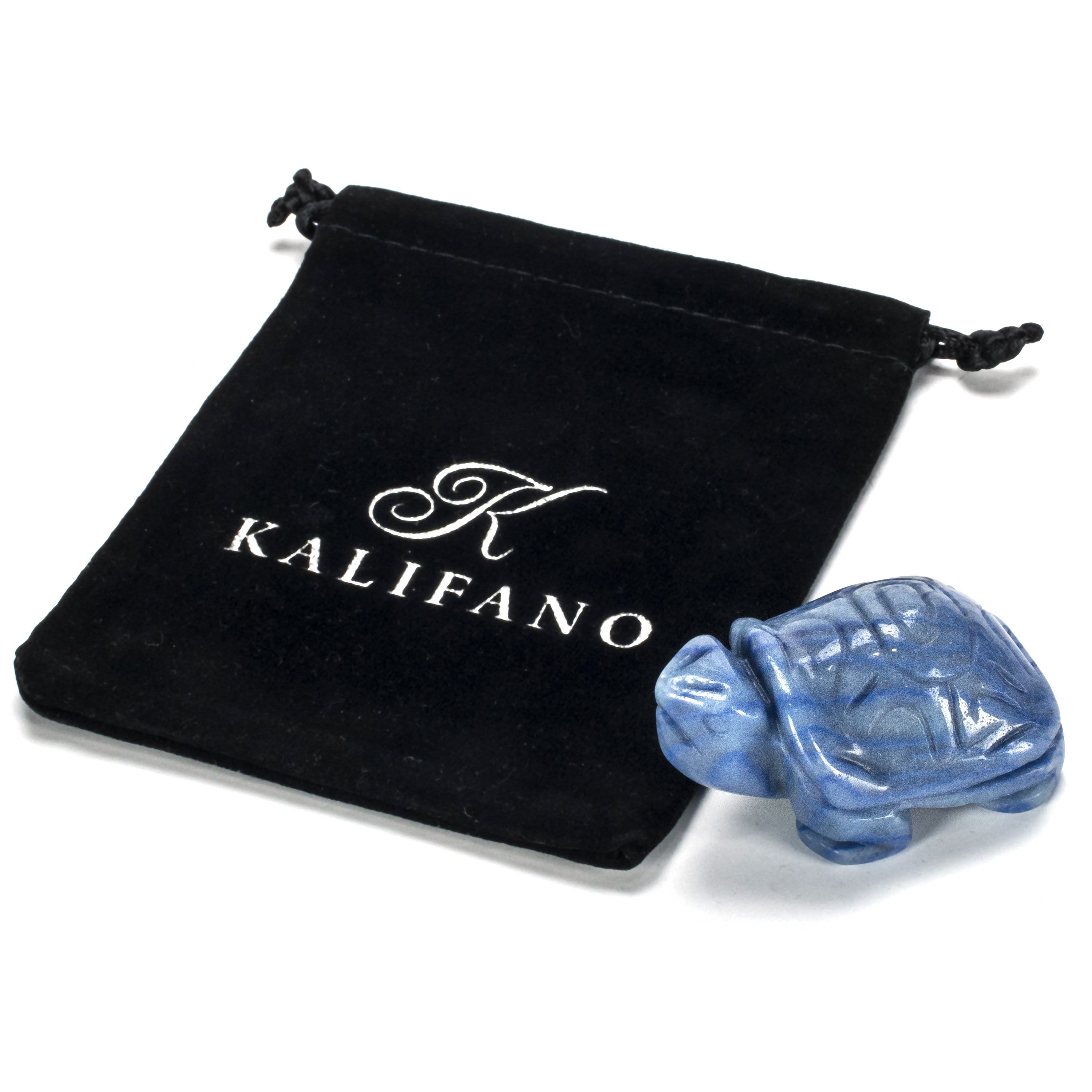 Kalifano Gemstone Carvings Blue Aventurine Turtle 2'' Natural Gemstone Carving CV14-T-BA