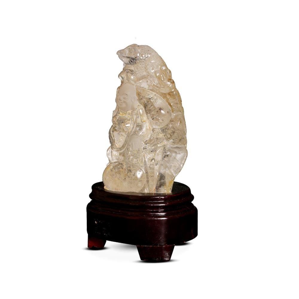 Kalifano Gemstone Carvings CARV3900.008 - Buddha Carving- Quartz Brazil 2,050 Grams CARV3900.008