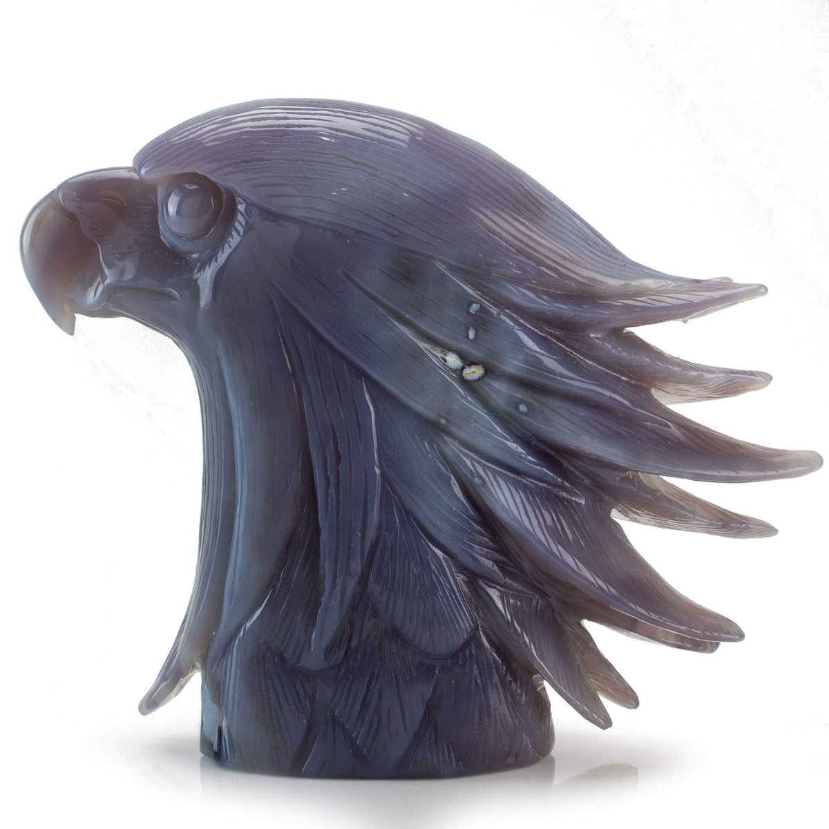 Kalifano Gemstone Carvings Chalcedony Agate Hand-Carved Eagle Carving CV1050.001