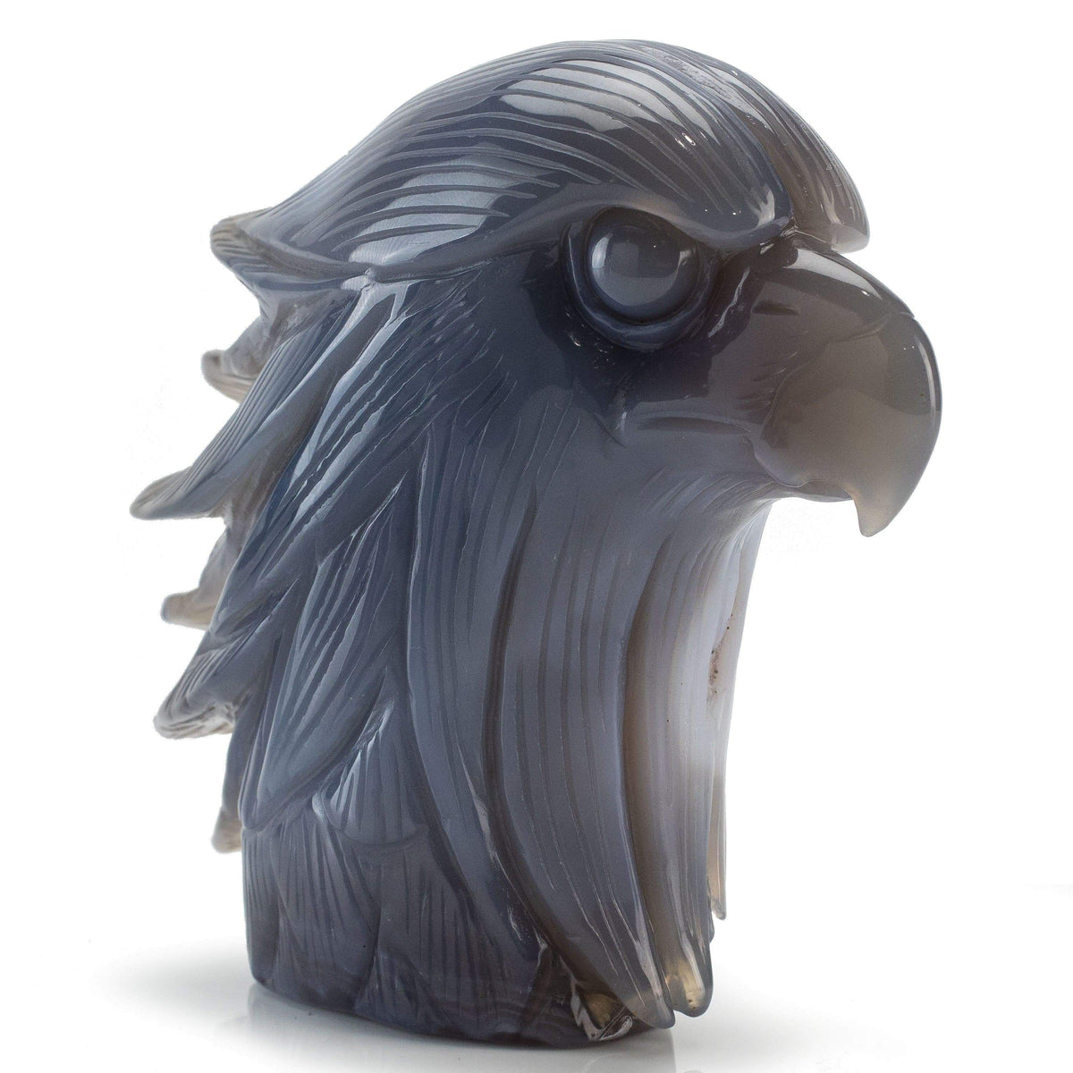 Kalifano Gemstone Carvings Chalcedony Agate Hand-Carved Eagle Carving CV350.001
