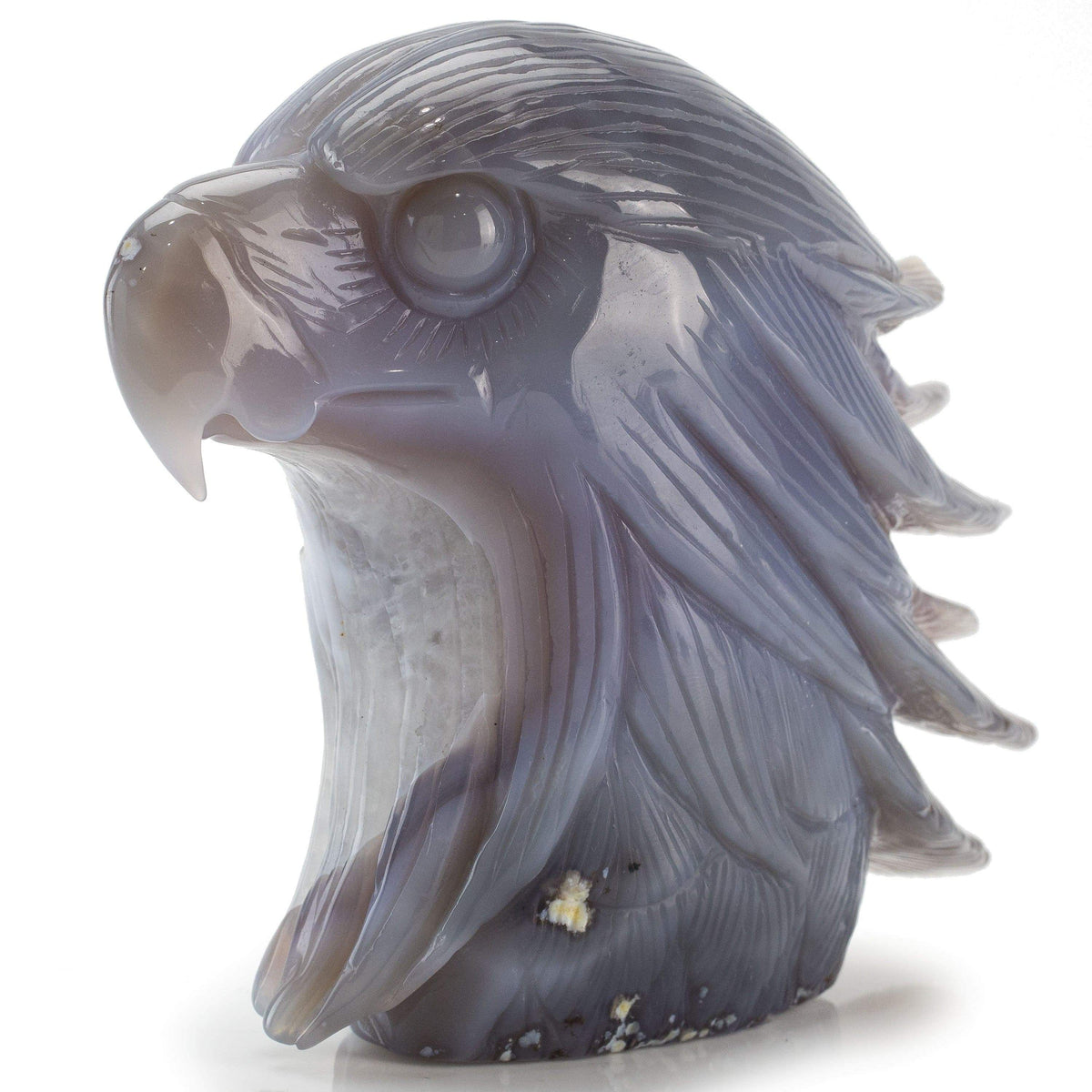 Kalifano Gemstone Carvings Chalcedony Agate Hand-Carved Eagle Carving CV600.001