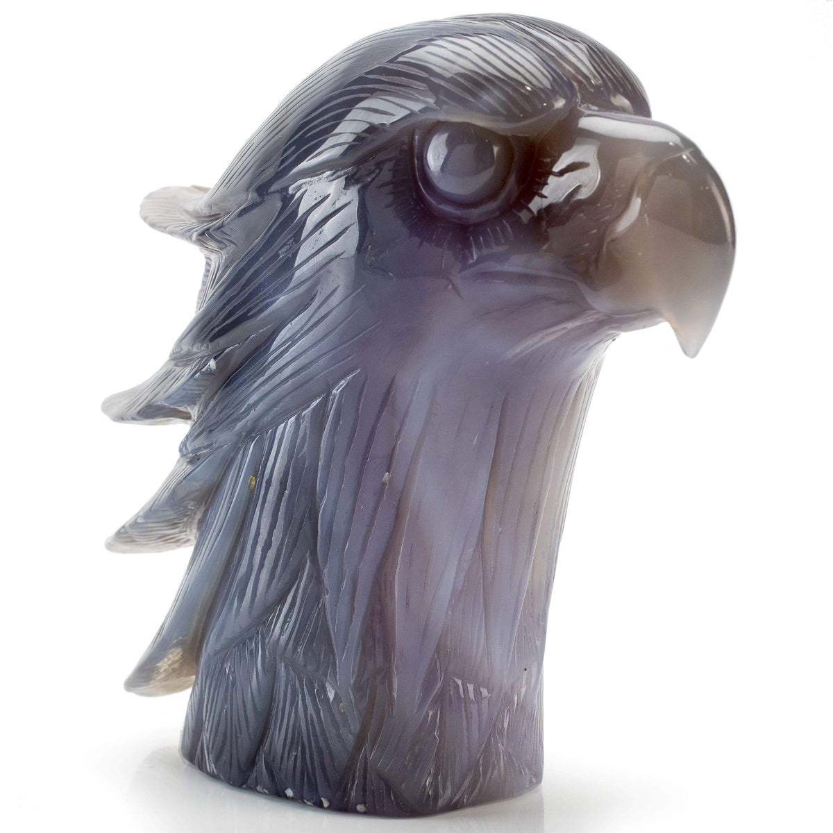 Kalifano Gemstone Carvings Chalcedony Agate Hand-Carved Eagle Carving CV725.001