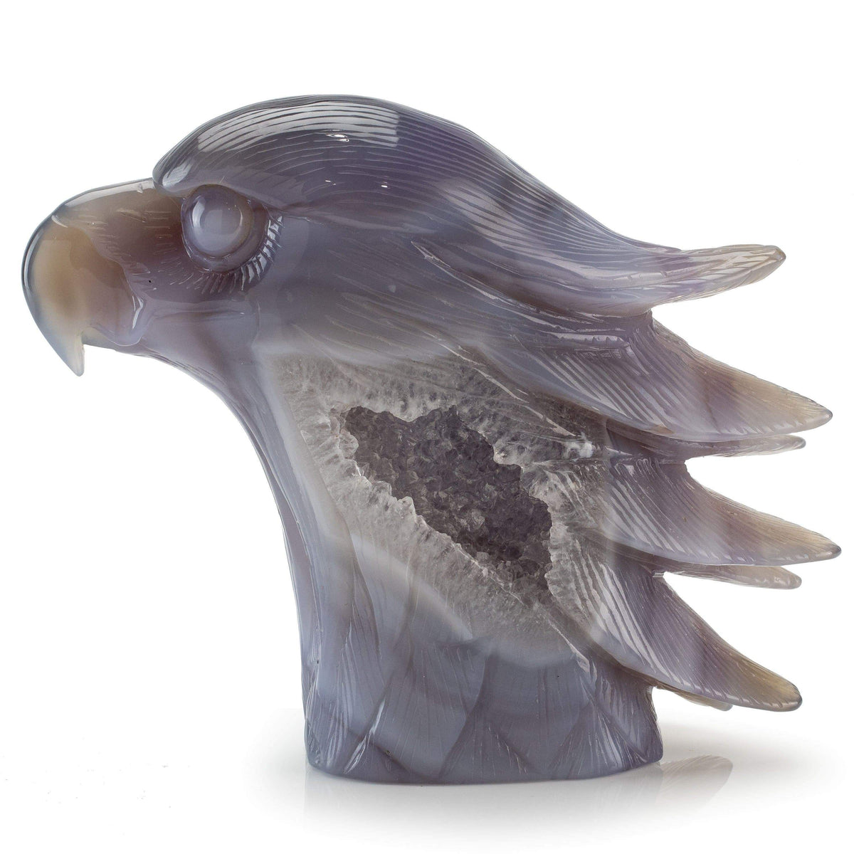 Kalifano Gemstone Carvings Chalcedony Agate Hand-Carved Eagle Carving CV725.001