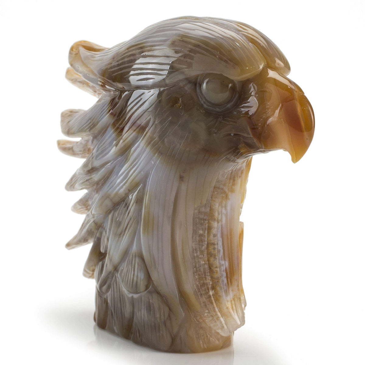 Kalifano Gemstone Carvings Chalcedony Agate Hand-Carved Eagle Carving CV750.001