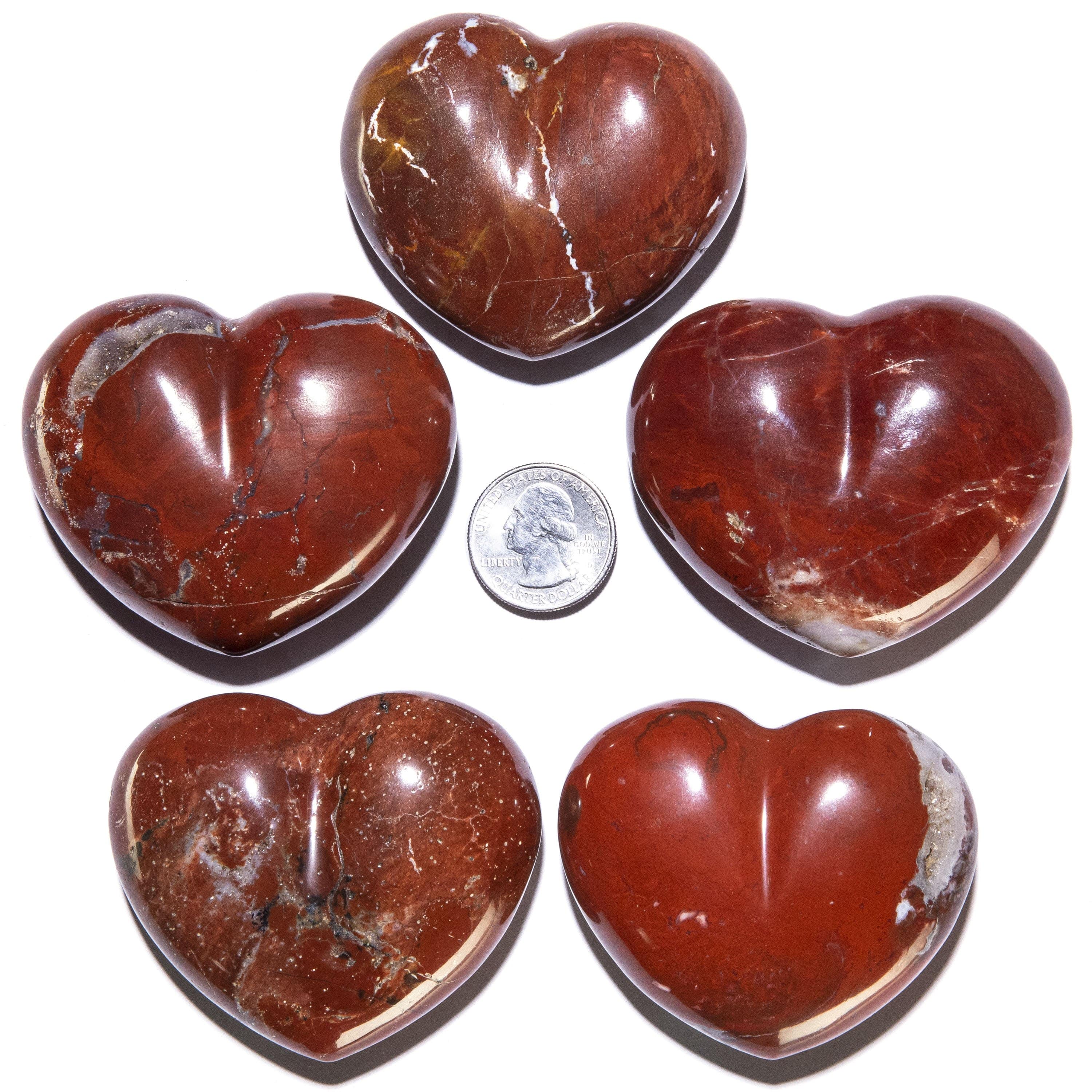 Kalifano Gemstone Carvings Chestnut Jasper Gemstone Heart Carving GC-HR-CHESTNUTJASPER