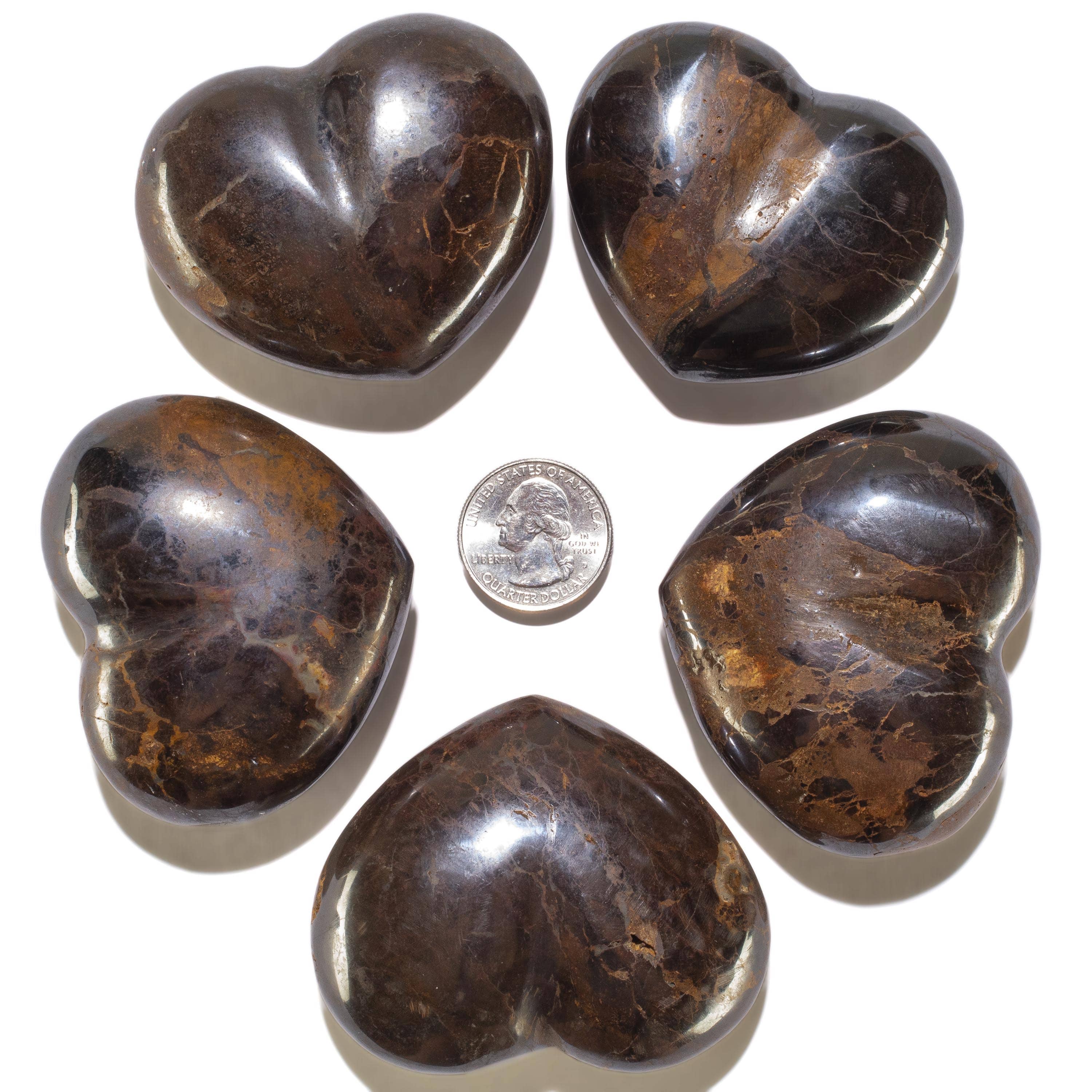Kalifano Gemstone Carvings Hematite Gemstone Heart Carving GH200-HM