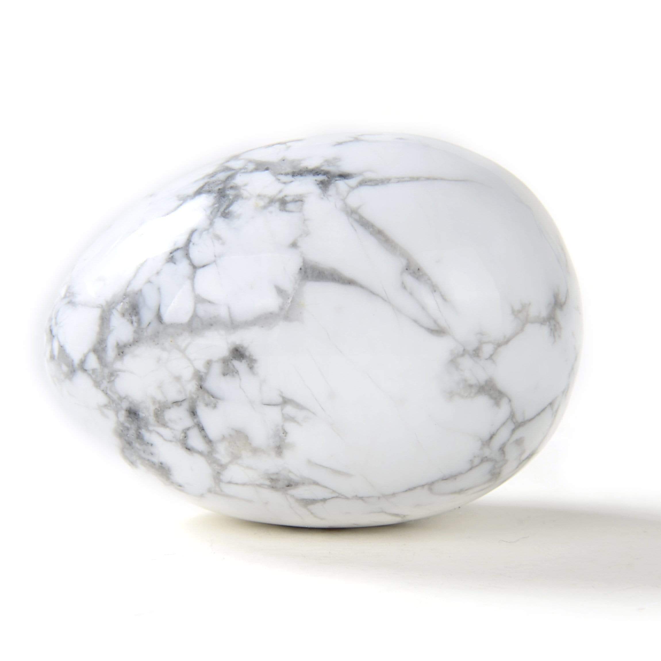 Kalifano Gemstone Carvings Howlite Egg Natural Gemstone Carving CV14-EG-HT