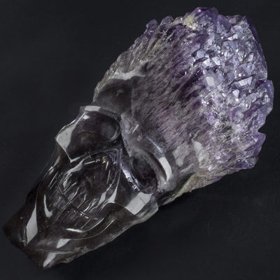 Kalifano Gemstone Carvings Natural Hand Carved Brazilian Laser Amethyst Skull - 12 in. / 15 lbs SK15000.001