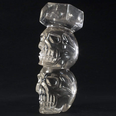 Kalifano Gemstone Carvings Natural Hand Carved Brazilian Quartz Skull - 11 in. / 11 lbs SK18000.003