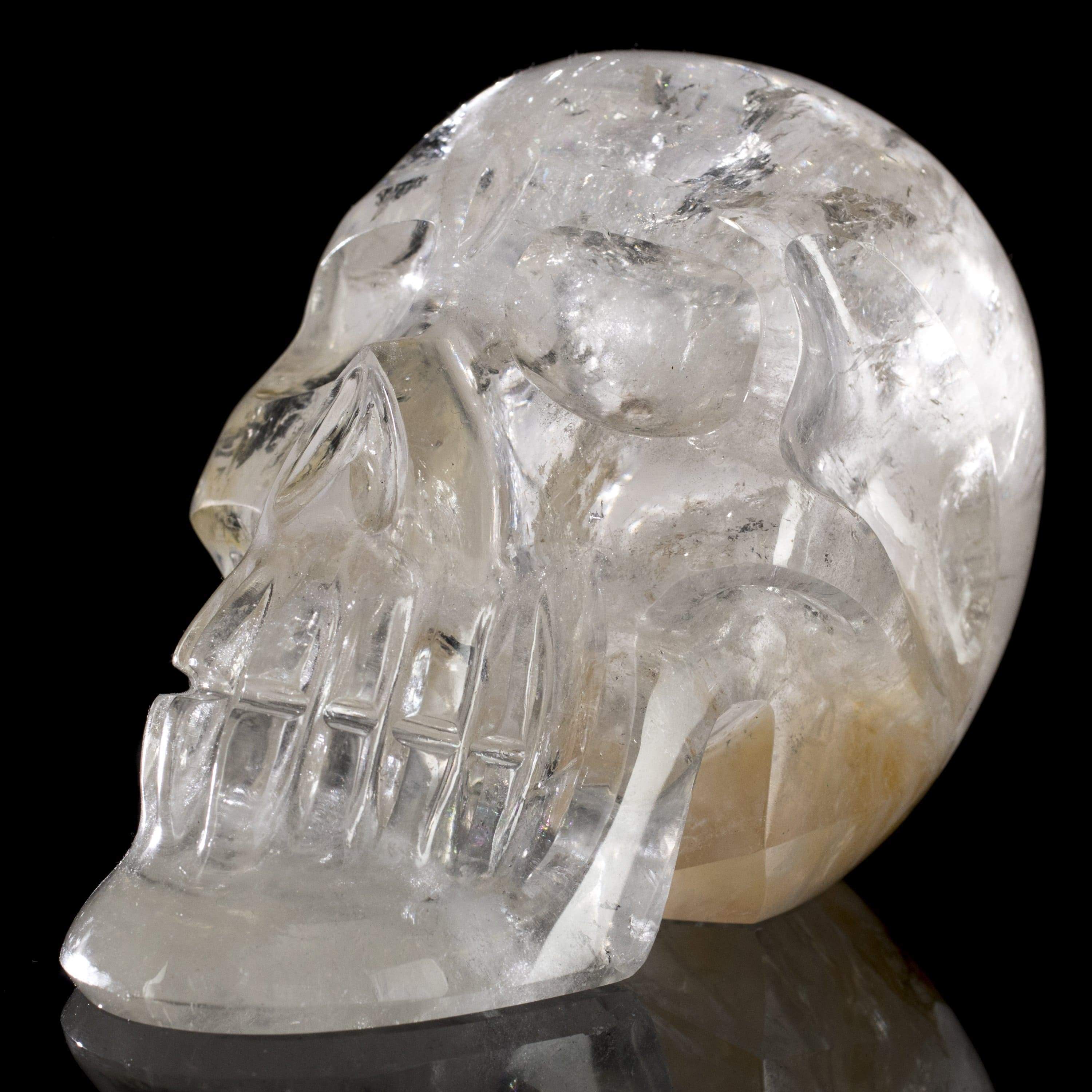 Kalifano Gemstone Carvings Natural Hand Carved Brazilian Quartz Skull - 3.7 in. / 4 lbs SK4500.002