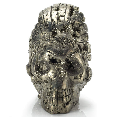 Kalifano Gemstone Carvings Natural Peru Pyrite Chief Skull Carving PCHIEF1800.002