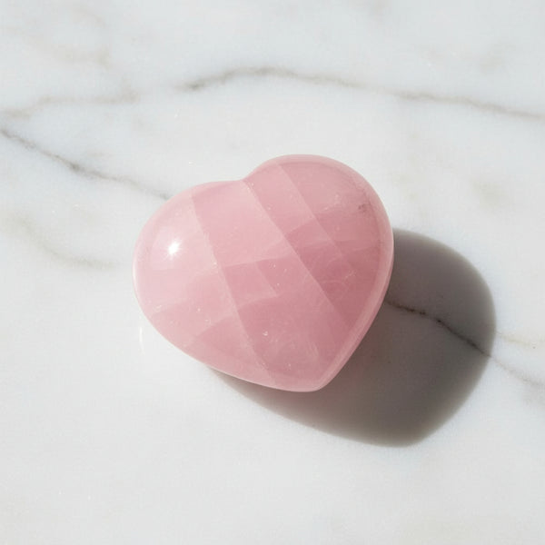 KALIFANO | Natural Madagascan Rose Quartz Heart Carving - Love
