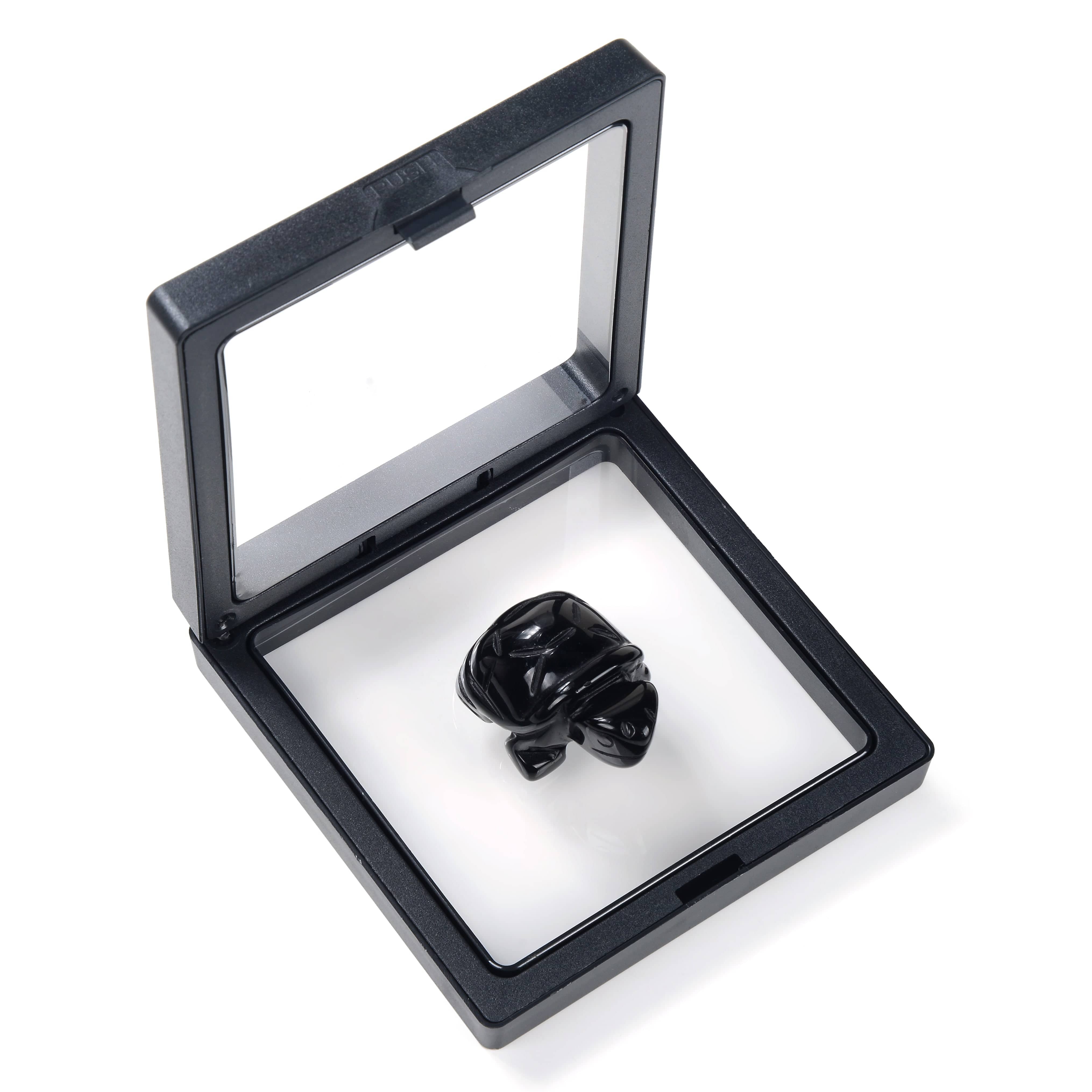Kalifano Gemstone Carvings Obsidian Turtle 1.5'' Natural Gemstone Carving CV13-T-OB